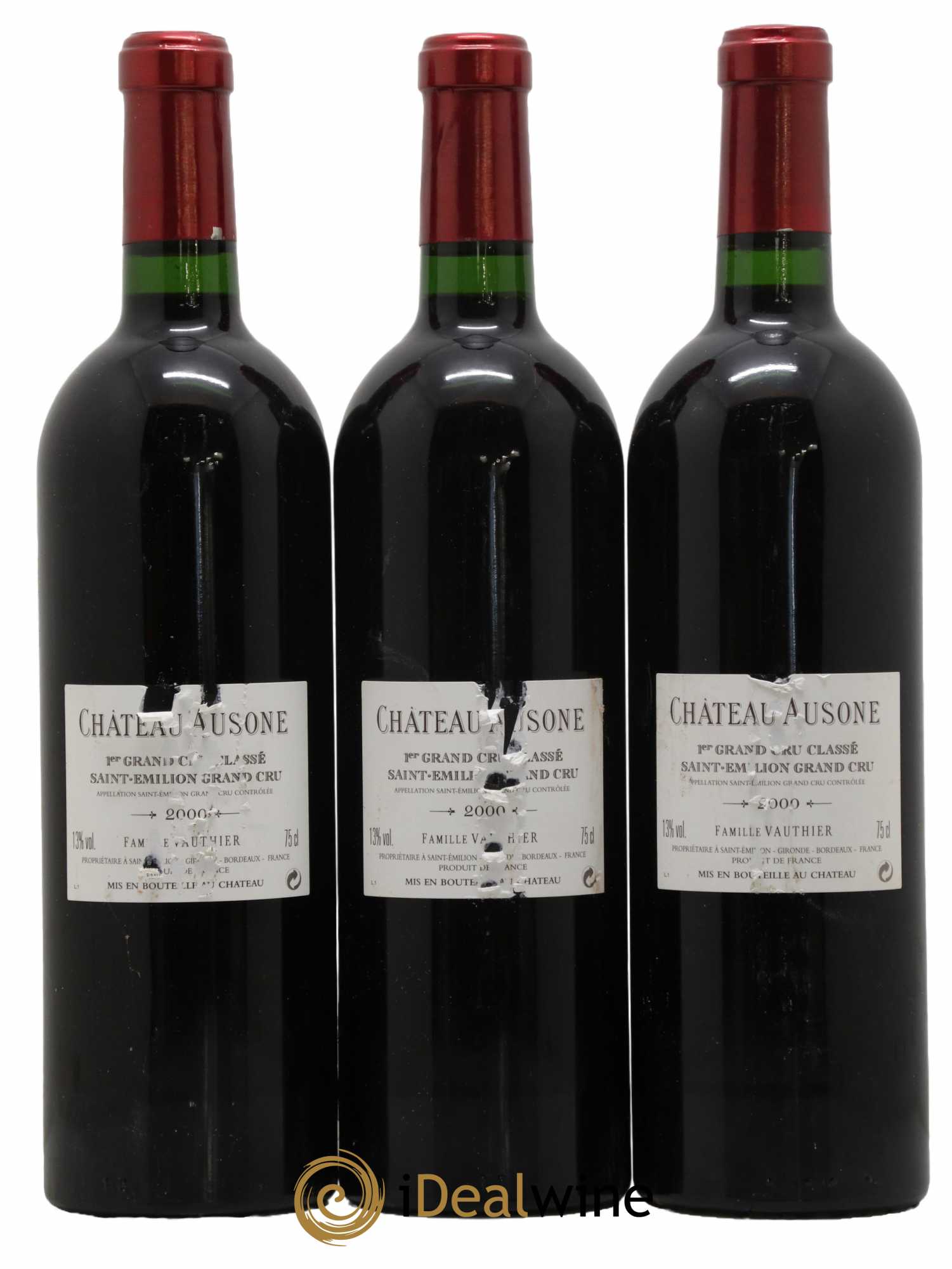 Château Ausone 1er Grand Cru Classé A 2000 - Lot de 3 bouteilles - 1