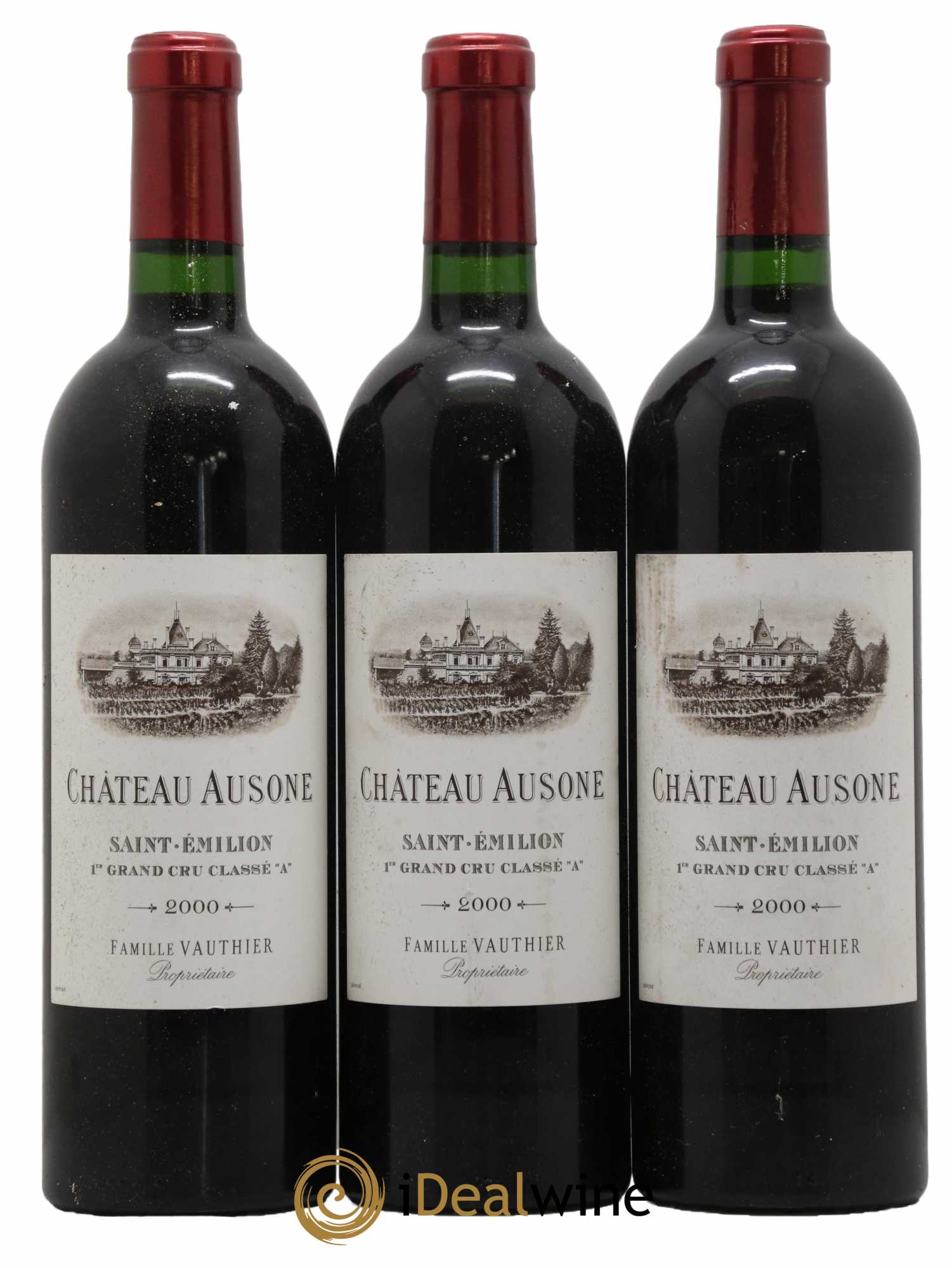 Château Ausone 1er Grand Cru Classé A 2000 - Lot de 3 bouteilles - 0