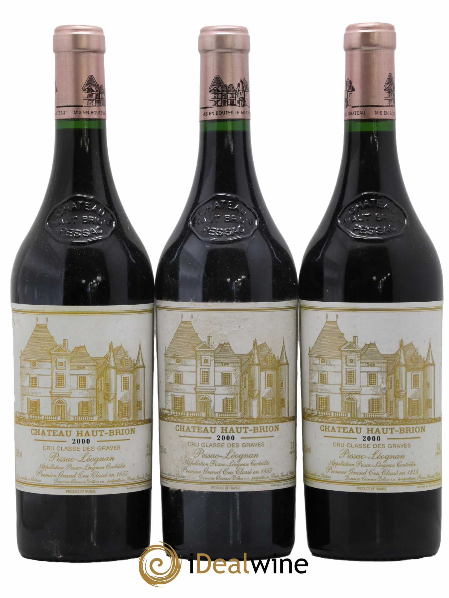 Château Haut Brion 1er Grand Cru Classé 2000 - Lot de 3 bouteilles - 0