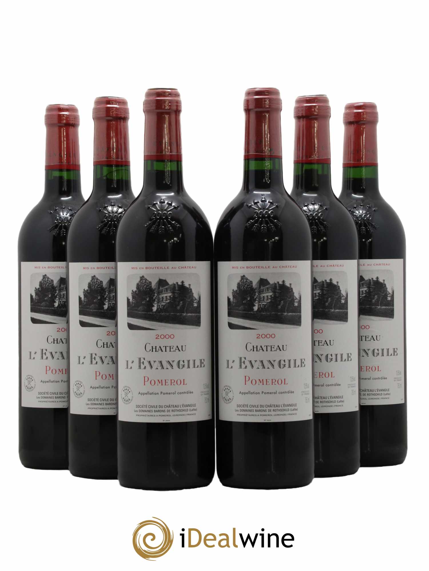 Château l' Évangile 2000 - Lot de 6 bouteilles - 0