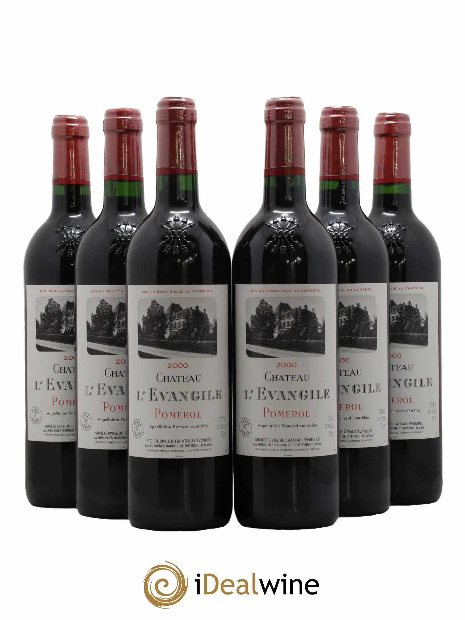 Château l' Évangile 2000 - Lot de 6 bouteilles - 0