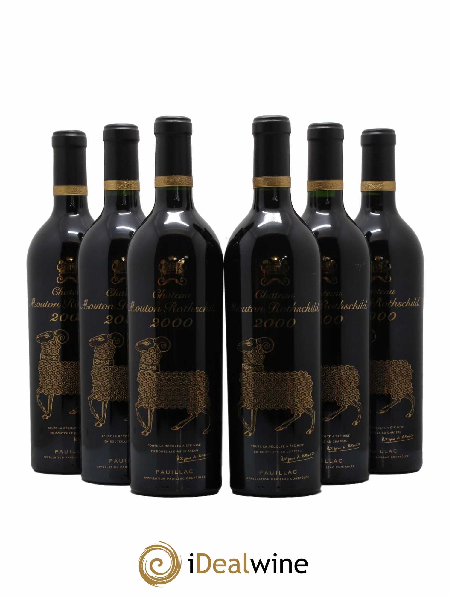 Château Mouton Rothschild 1er Grand Cru Classé 2000 - Lot de 6 bouteilles - 0