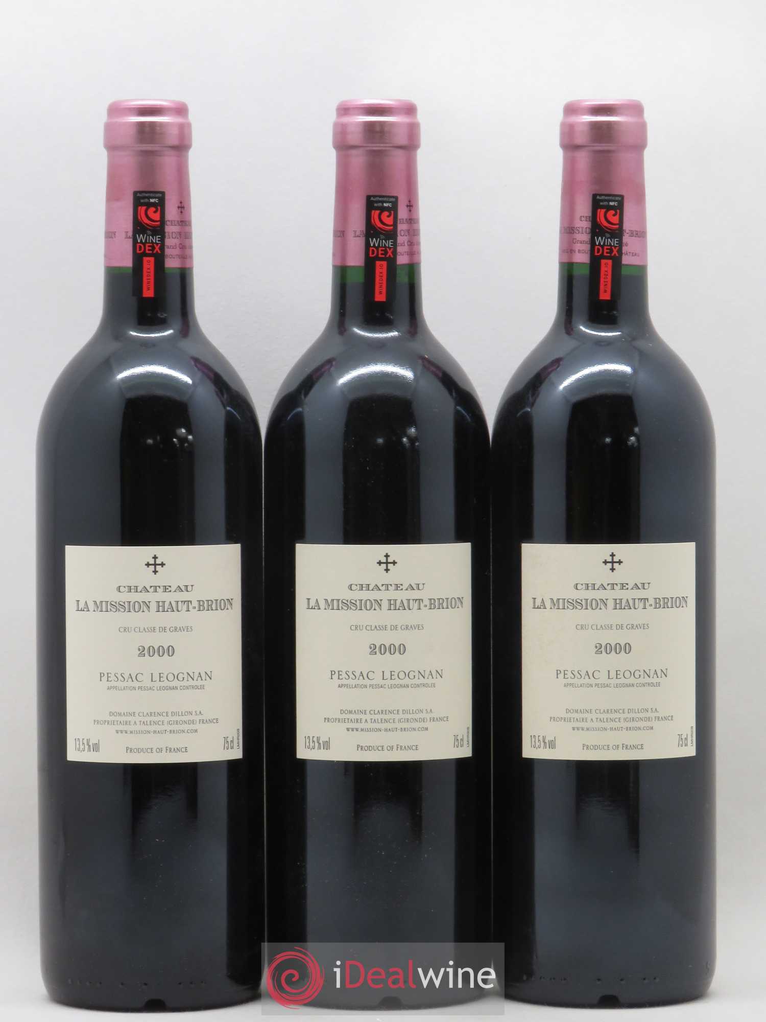 Château la Mission Haut-Brion Cru Classé de Graves 2000 - Lot de 3 bouteilles - 1