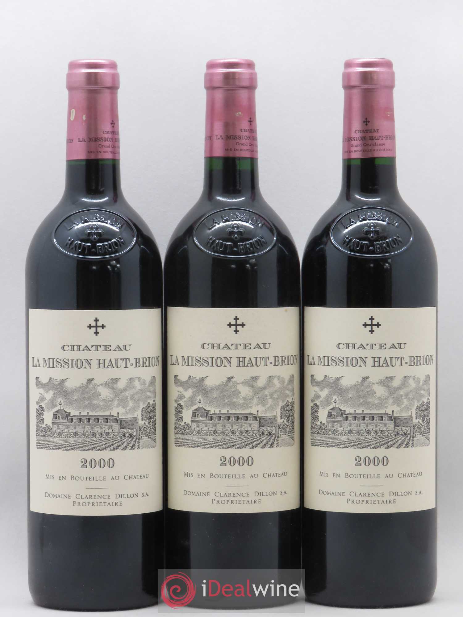 Château la Mission Haut-Brion Cru Classé de Graves 2000 - Lot de 3 bouteilles - 0