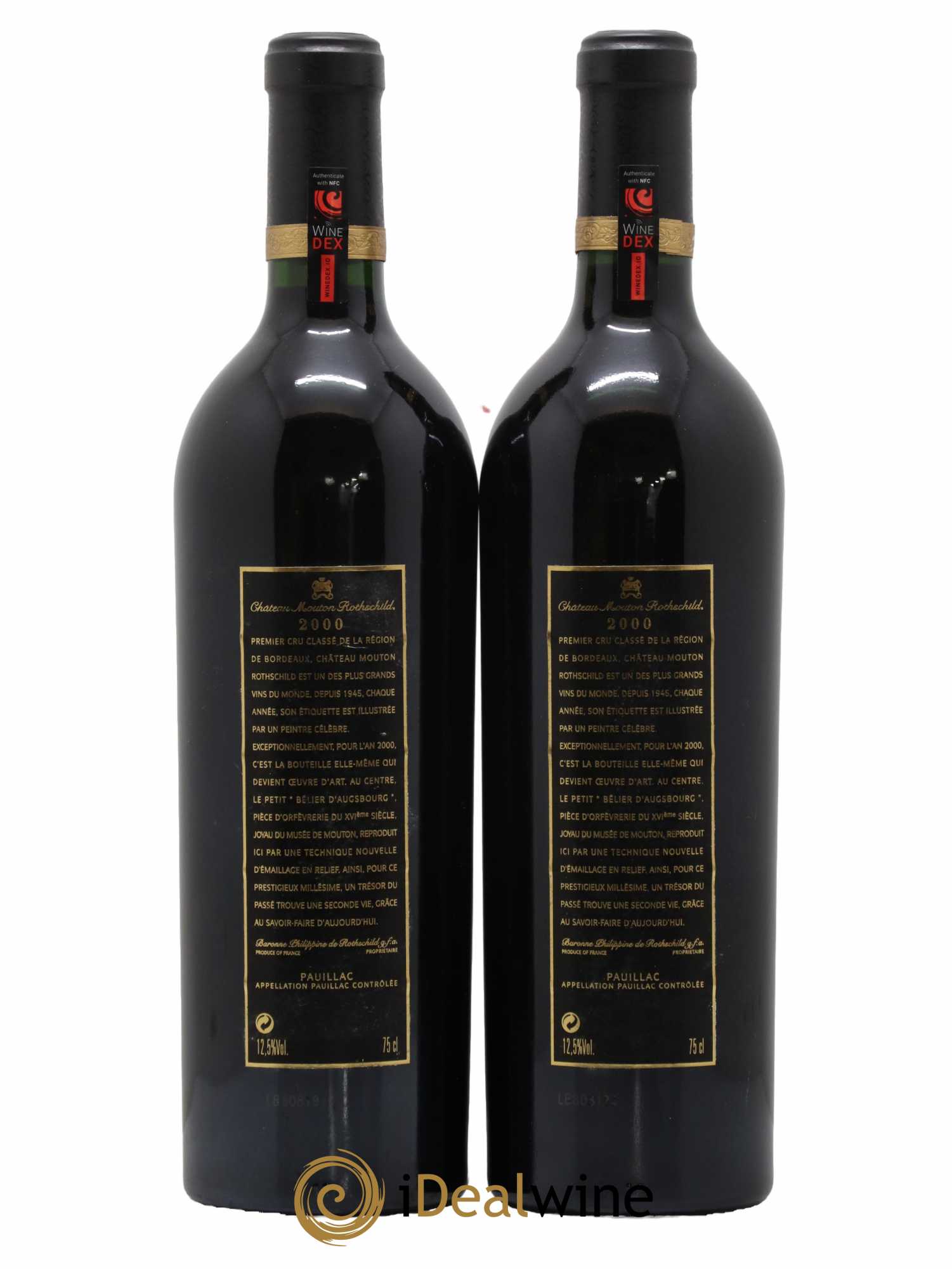 Château Mouton Rothschild 1er Grand Cru Classé 2000 - Lot de 2 bouteilles - 1