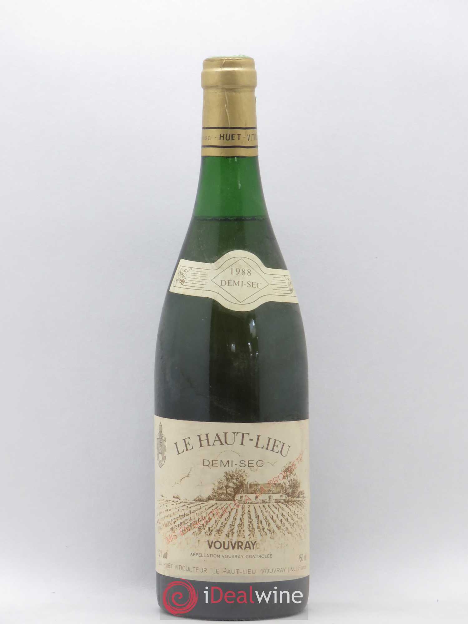 Vouvray Le Haut-Lieu Demi-Sec Domaine Huet 1988 - Lot de 1 bouteille - 0