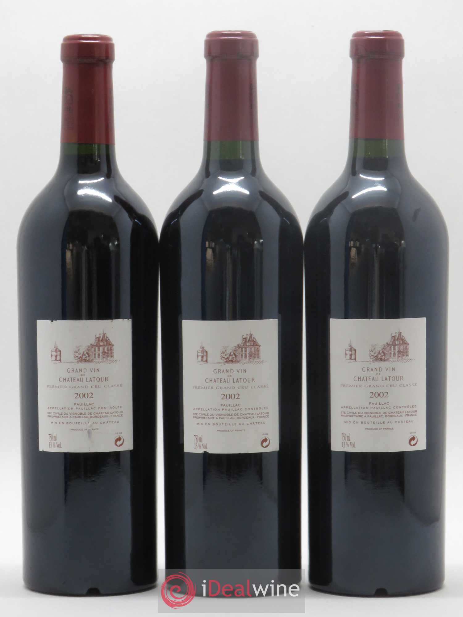 Château Latour 1er Grand Cru Classé 2002 - Lot de 3 bouteilles - 1