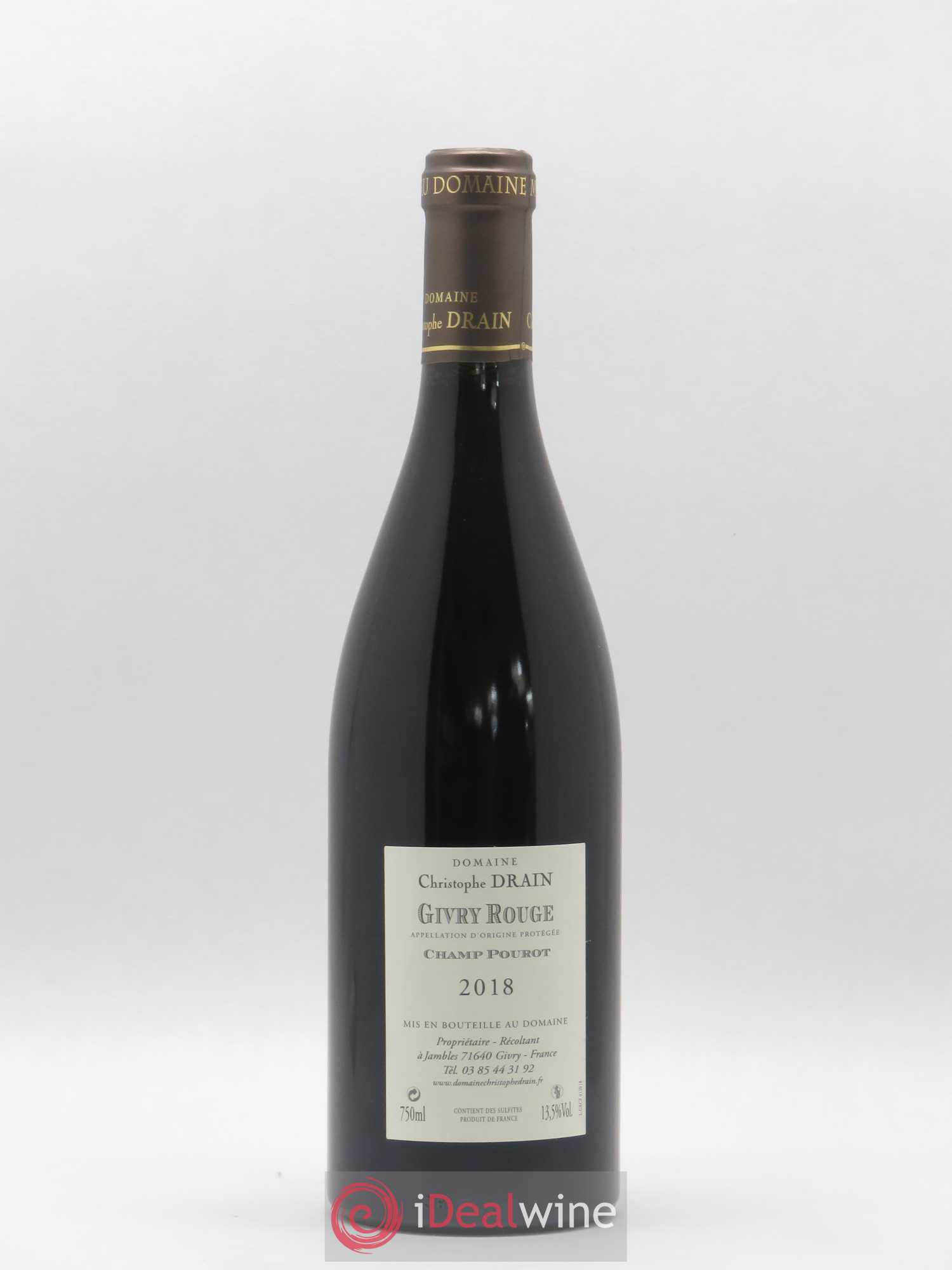 Givry Champ Pourot Christophe Drain 2018 - Lot de 1 bouteille - 1