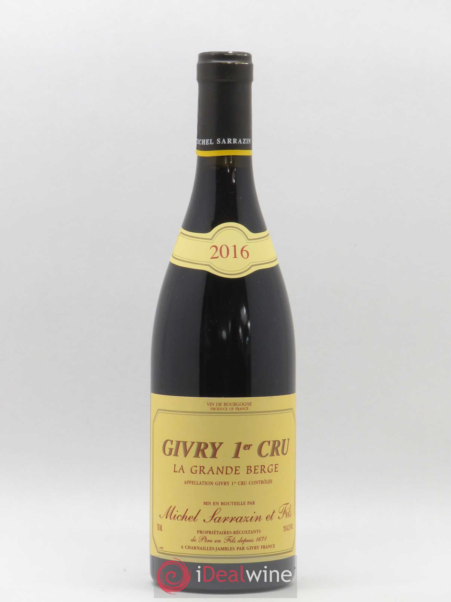 Givry 1er Cru La Grande Berge Michel Sarazin 2016 - Posten von 1 Flasche - 0