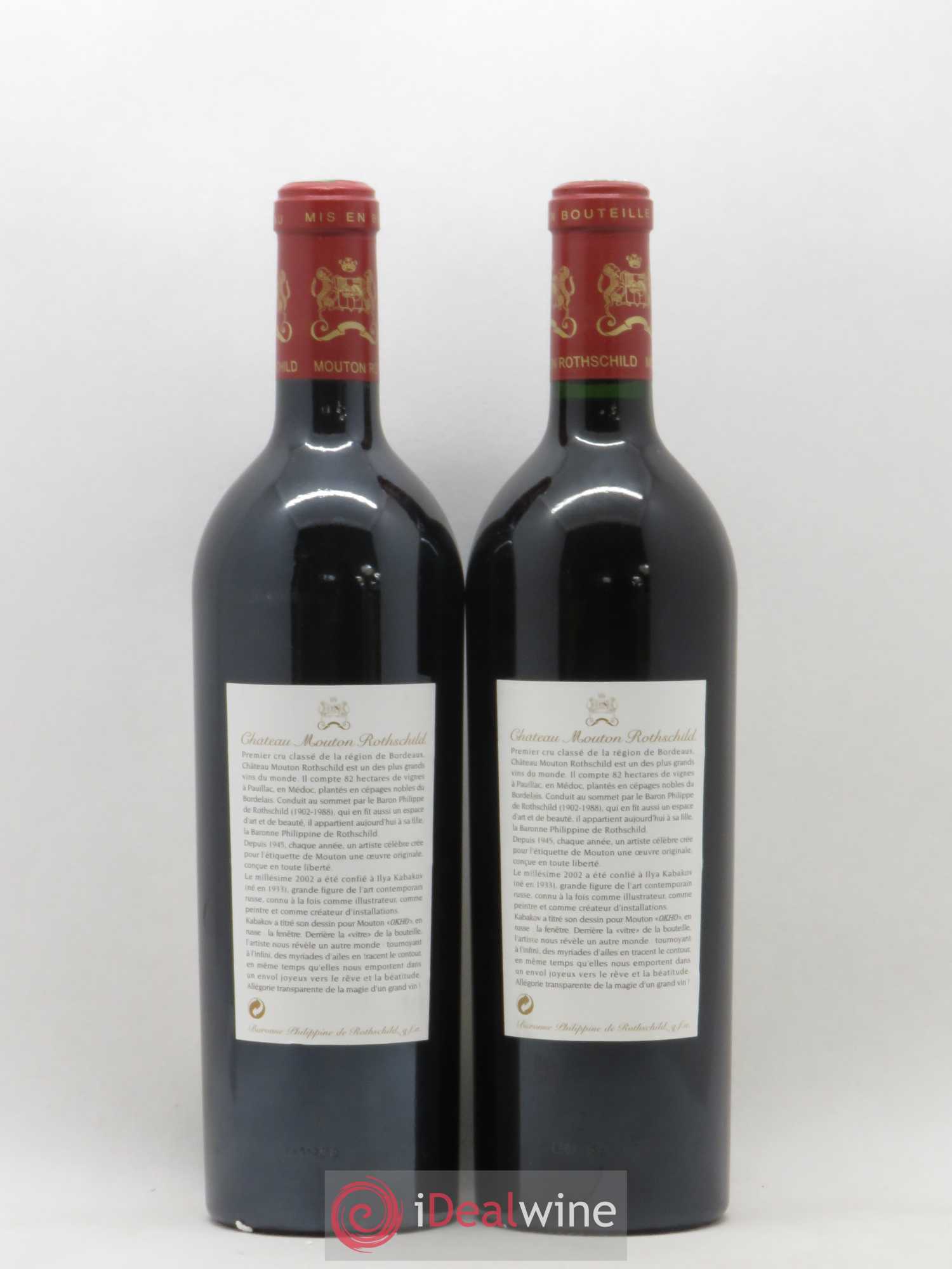 Château Mouton Rothschild 1er Grand Cru Classé 2002 - Lot de 2 bouteilles - 1