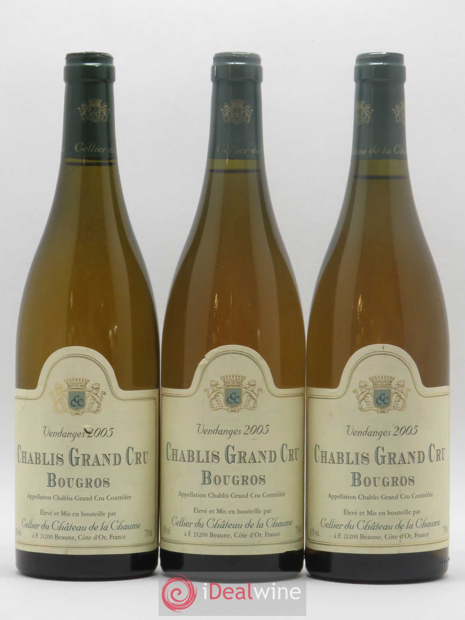 Chablis Grand Cru Bougros Cellier Du Château De La Chaume 2005 - Posten von 3 Flaschen - 0