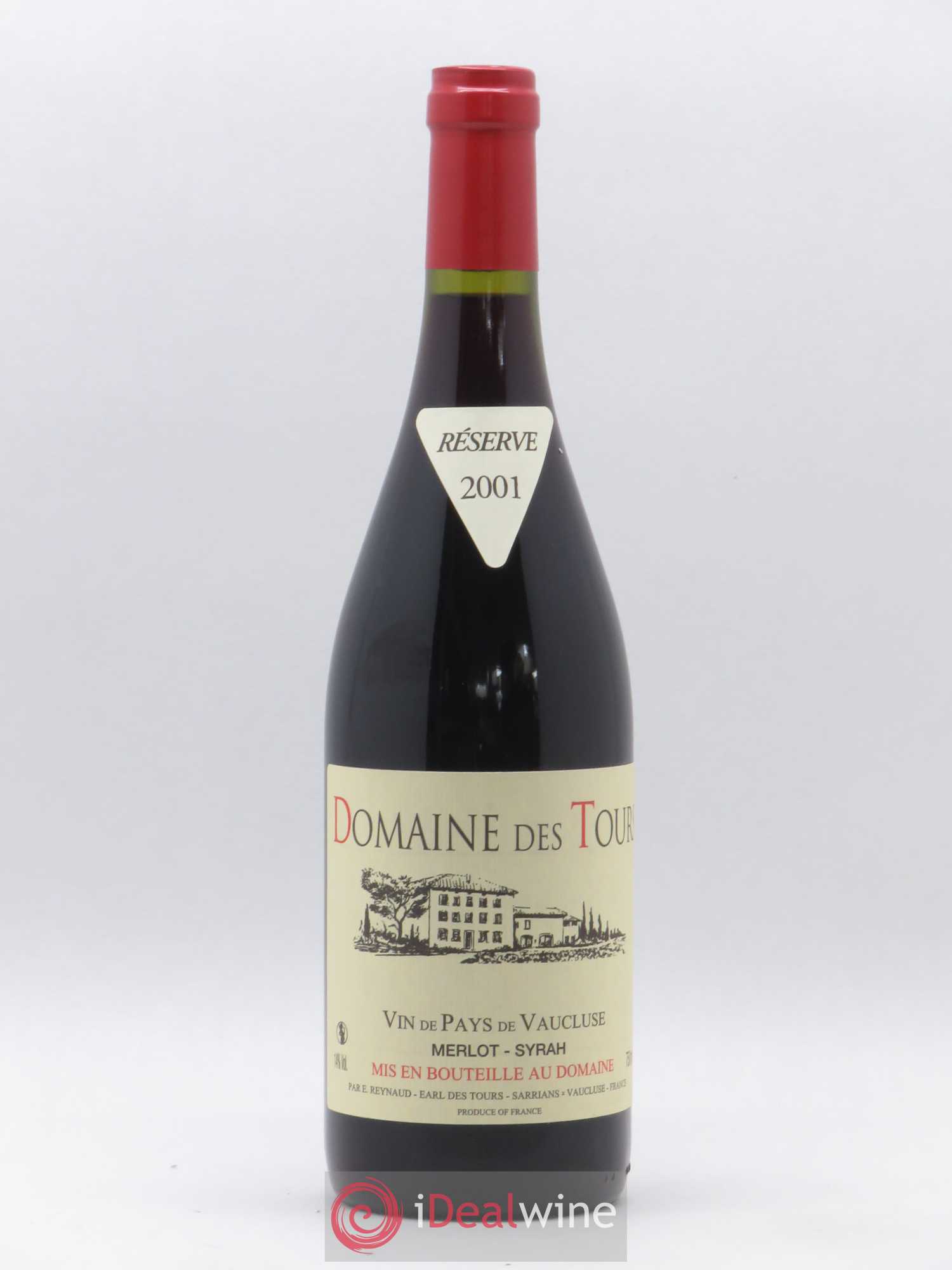 Vaucluse Domaine des Tours Merlot-Syrah Emmanuel Reynaud 2001 - Lot de 1 bouteille - 0