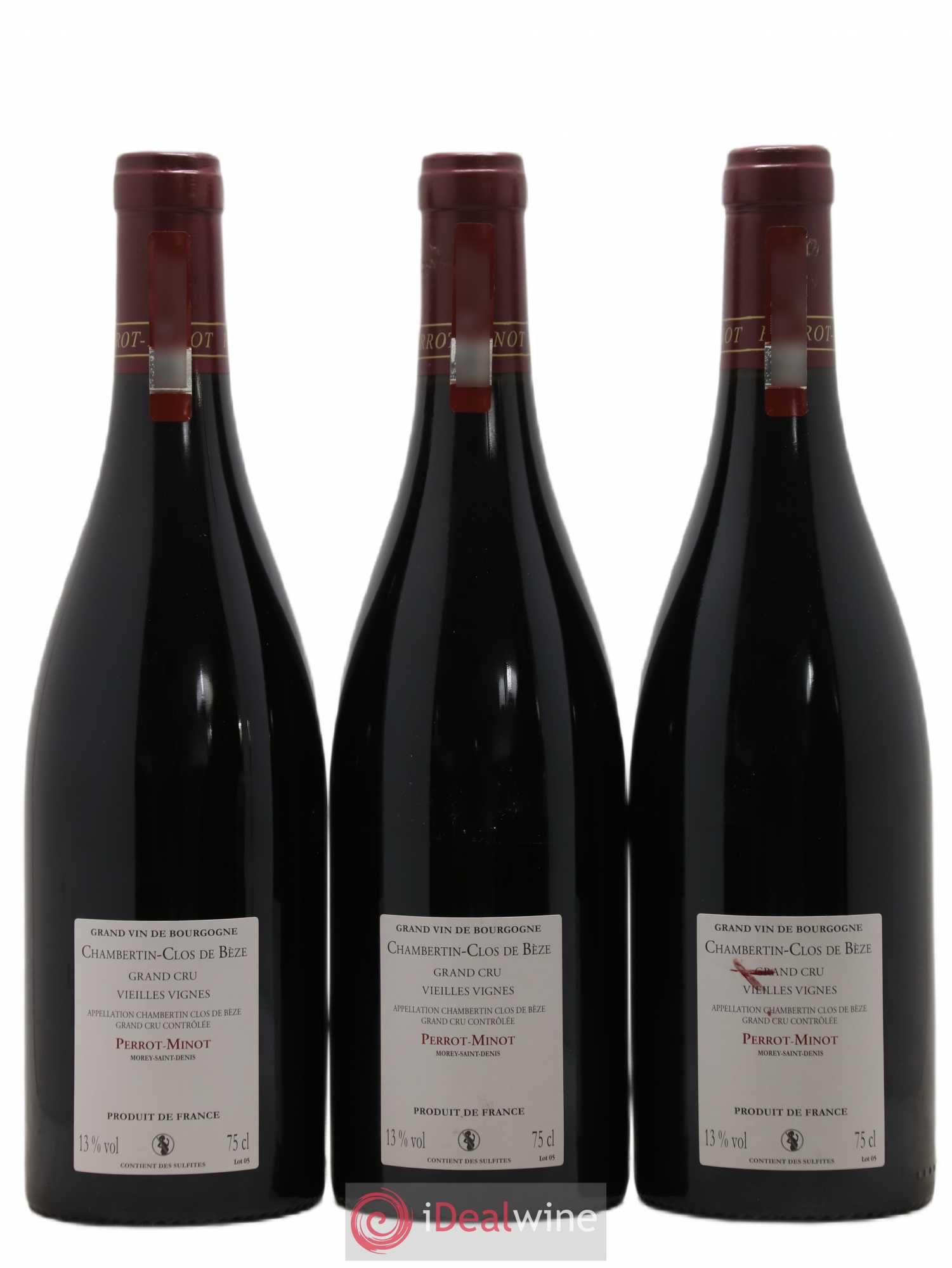 Chambertin Clos de Bèze Grand Cru Vieilles vignes Perrot-Minot 2012 - Lot de 3 bouteilles - 1