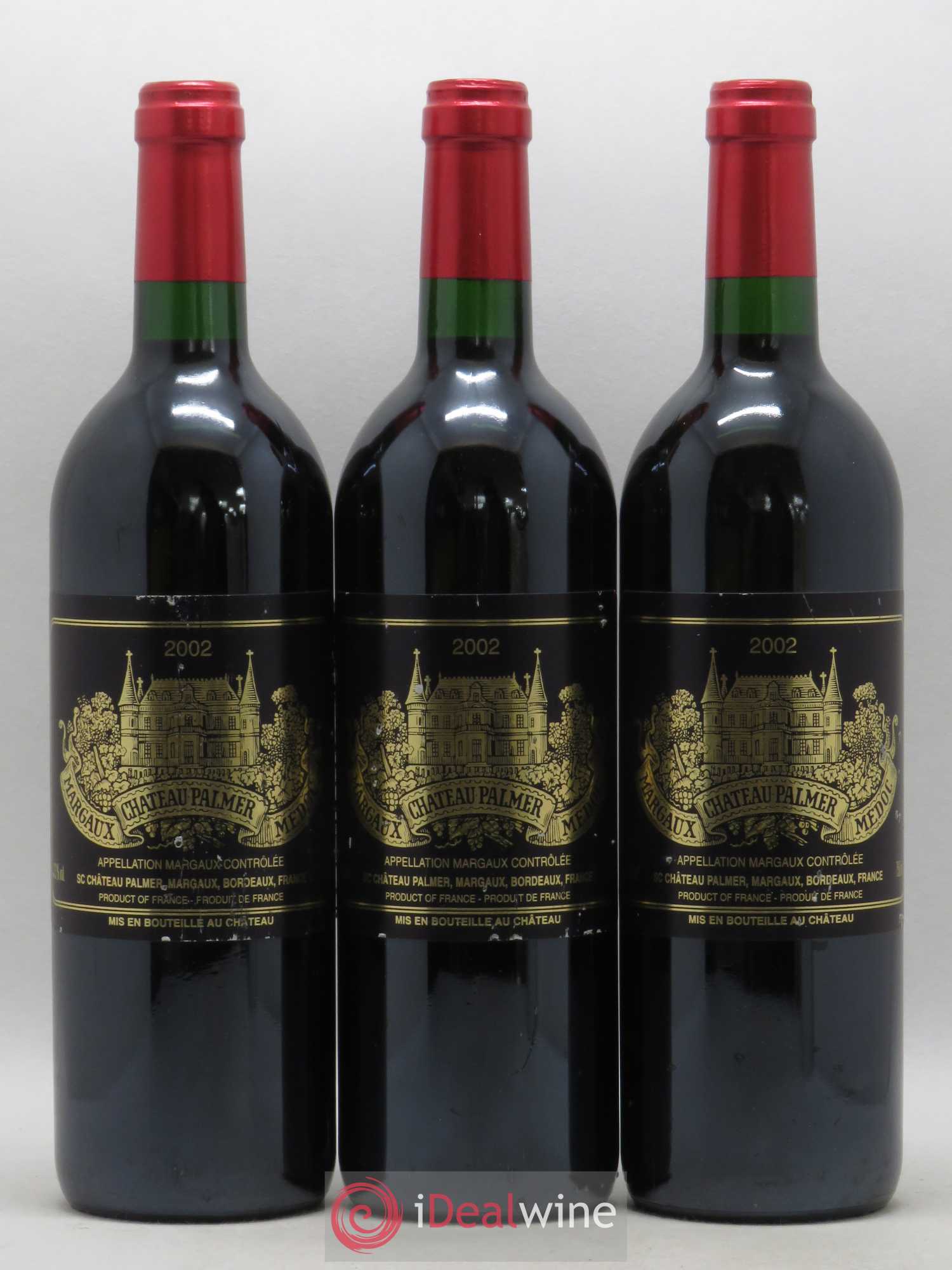 Château Palmer 3ème Grand Cru Classé 2002 - Lot de 3 bouteilles - 0