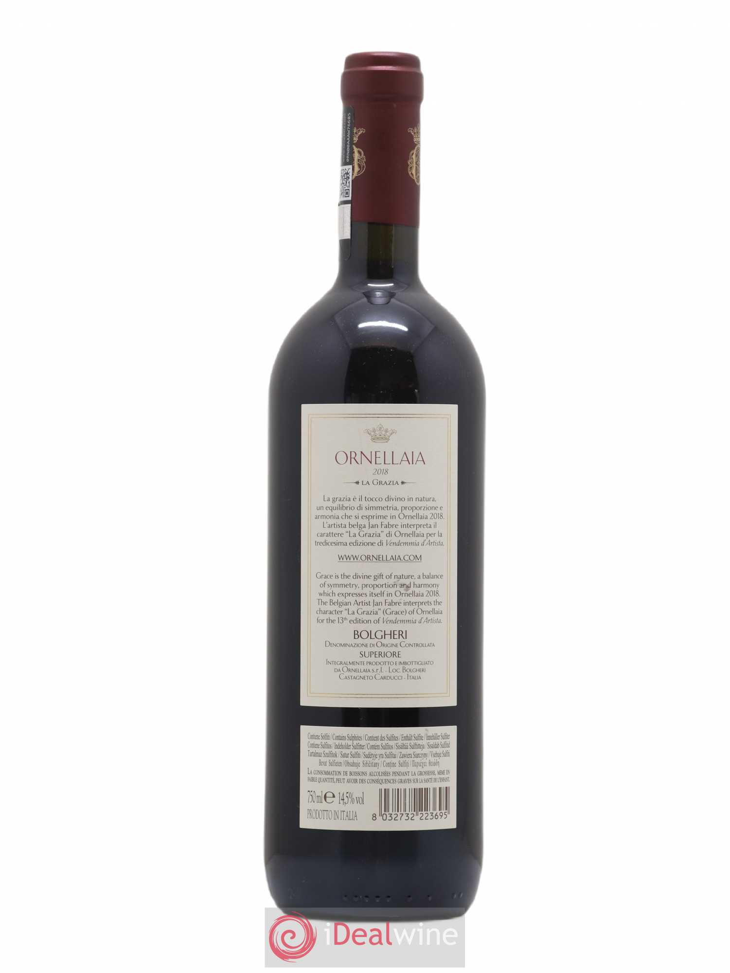 Bolgheri DOC Superiore Ornellaia Tenuta Dell'Ornellaia - Frescobaldi 2018 - Lot de 1 bouteille - 1