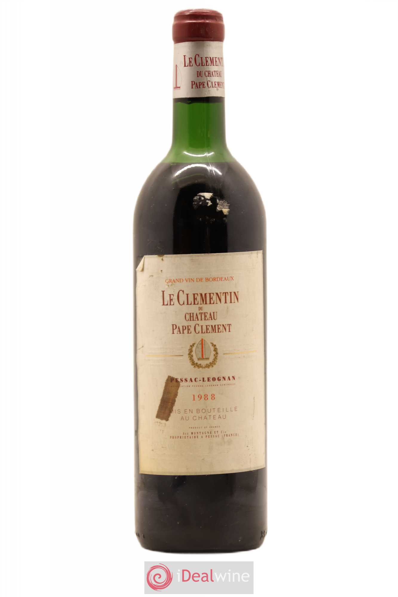 Le Clémentin de Pape Clément Second Vin 1988 - Lot de 1 bouteille - 0