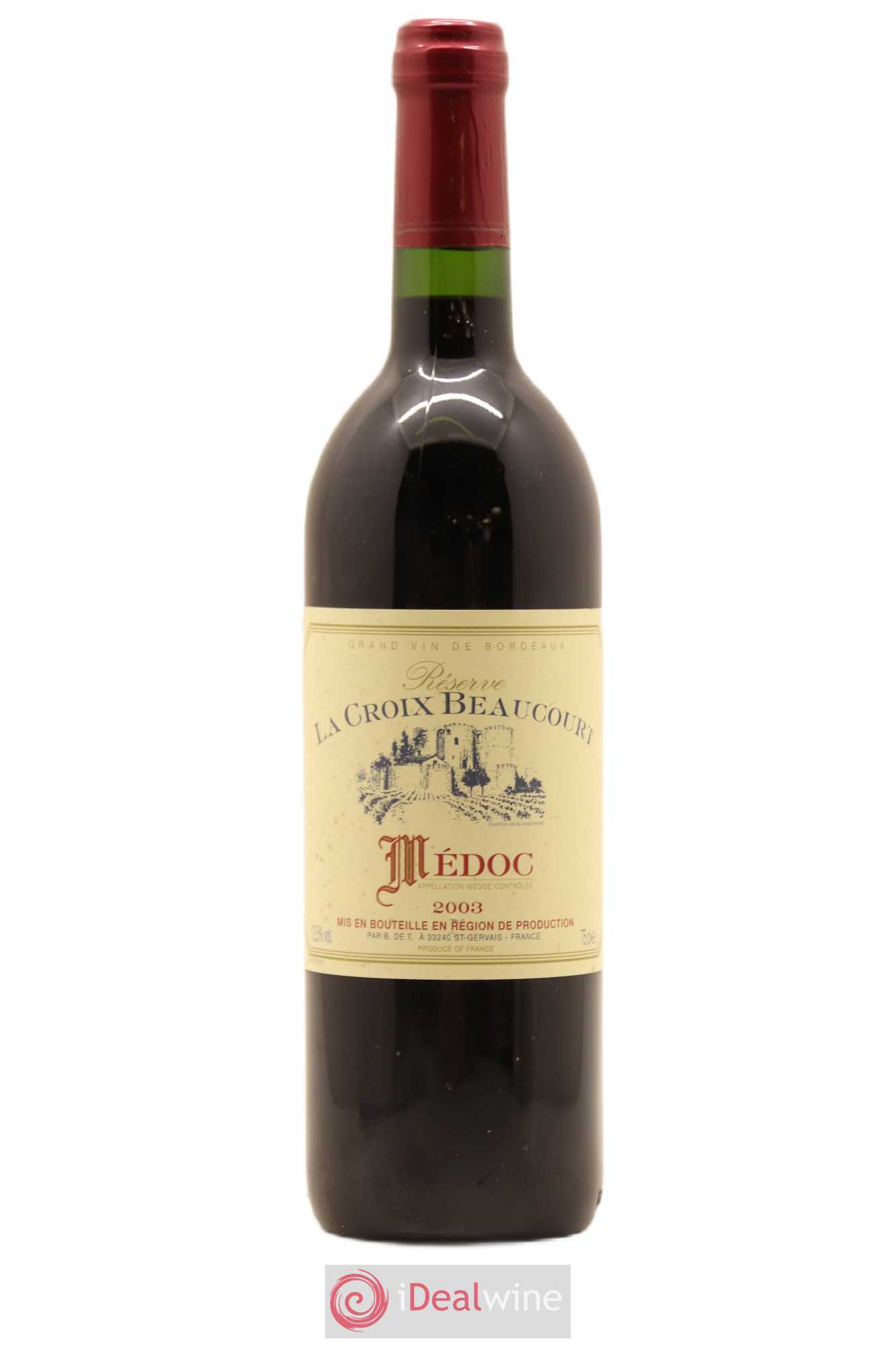 Médoc La Croix Beaucourt (sans prix de réserve) 2003 - Posten von 1 Flasche - 0