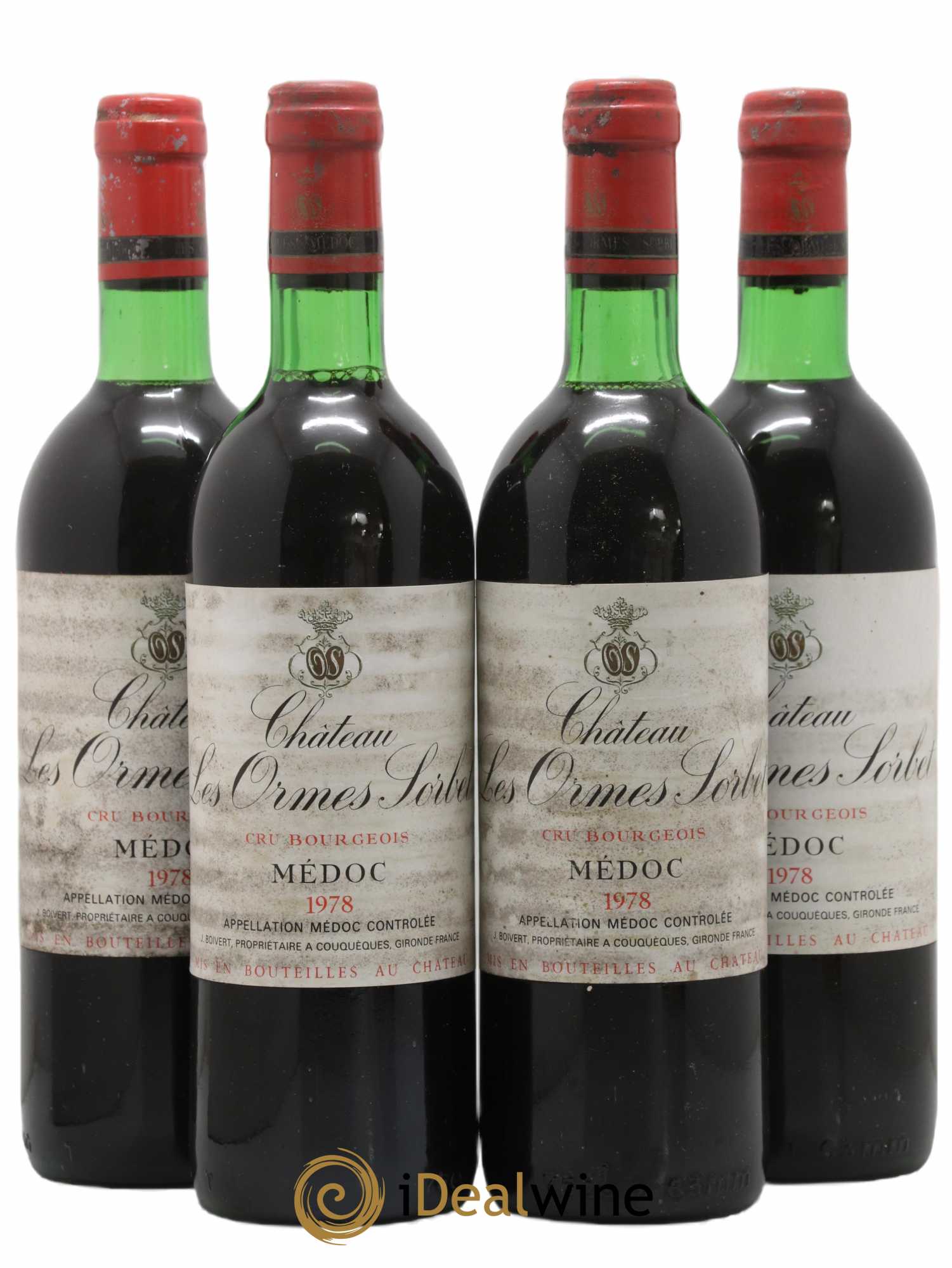 Château les Ormes Sorbet Cru Bourgeois 1978 - Lot of 4 bottles - 0