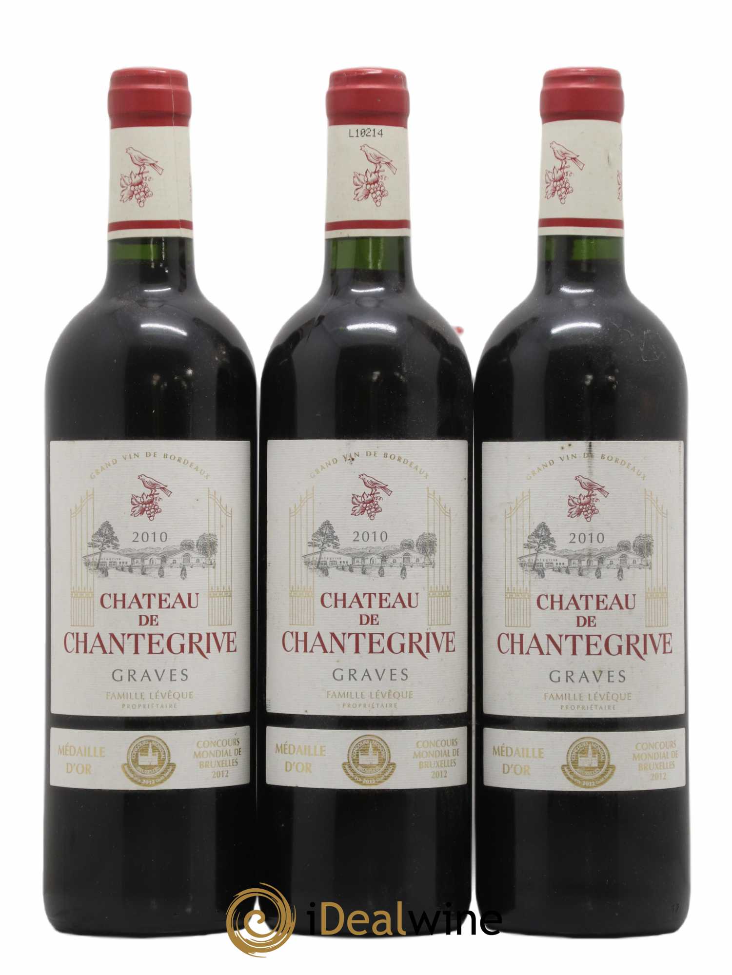 Château de Chantegrive 2010 - Lot de 3 bouteilles - 0