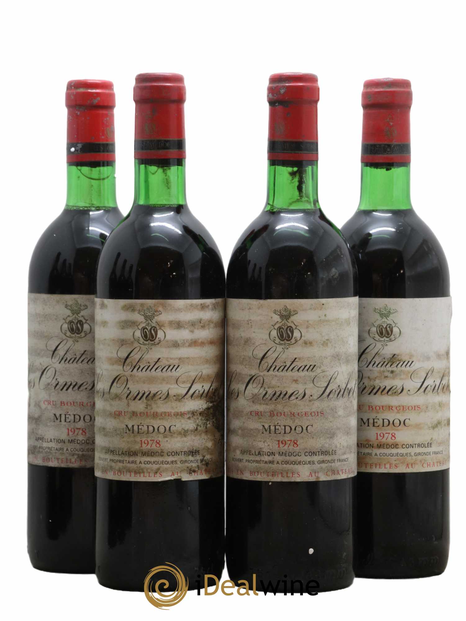 Château les Ormes Sorbet Cru Bourgeois 1978 - Lot de 4 bouteilles - 0