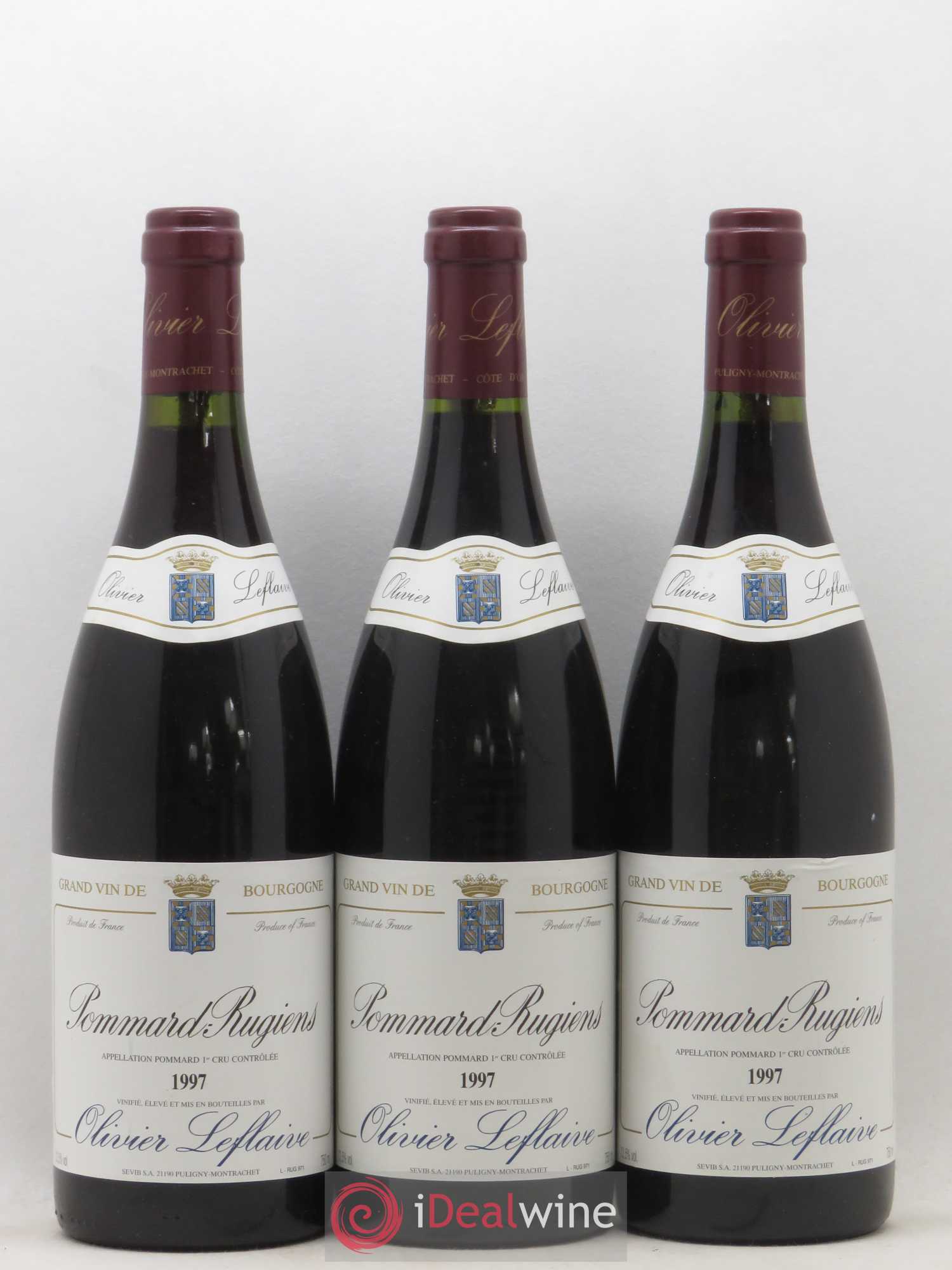 Pommard 1er Cru Rugiens Olivier Leflaive 1997 - Lot de 3 bouteilles - 0