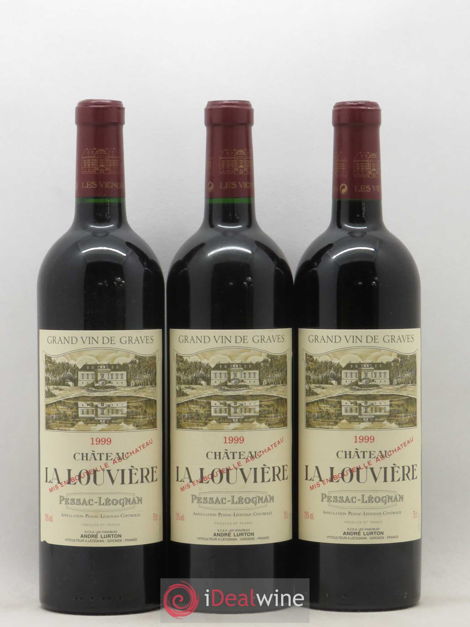 Château la Louvière 1999 - Lot de 3 bouteilles - 0