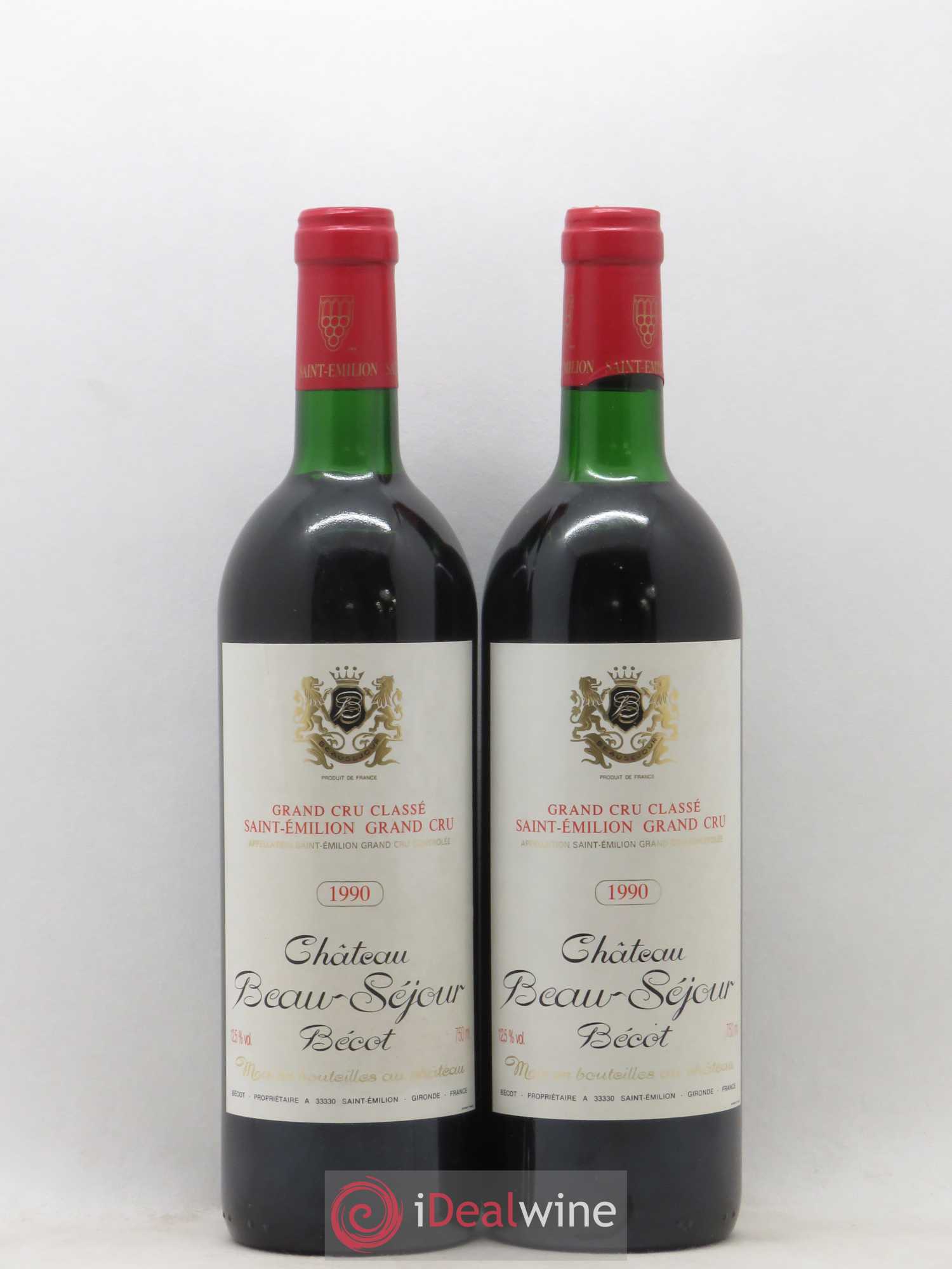 Château Beau-Séjour Bécot 1er Grand Cru Classé B 1990 - Lot de 2 bouteilles - 0