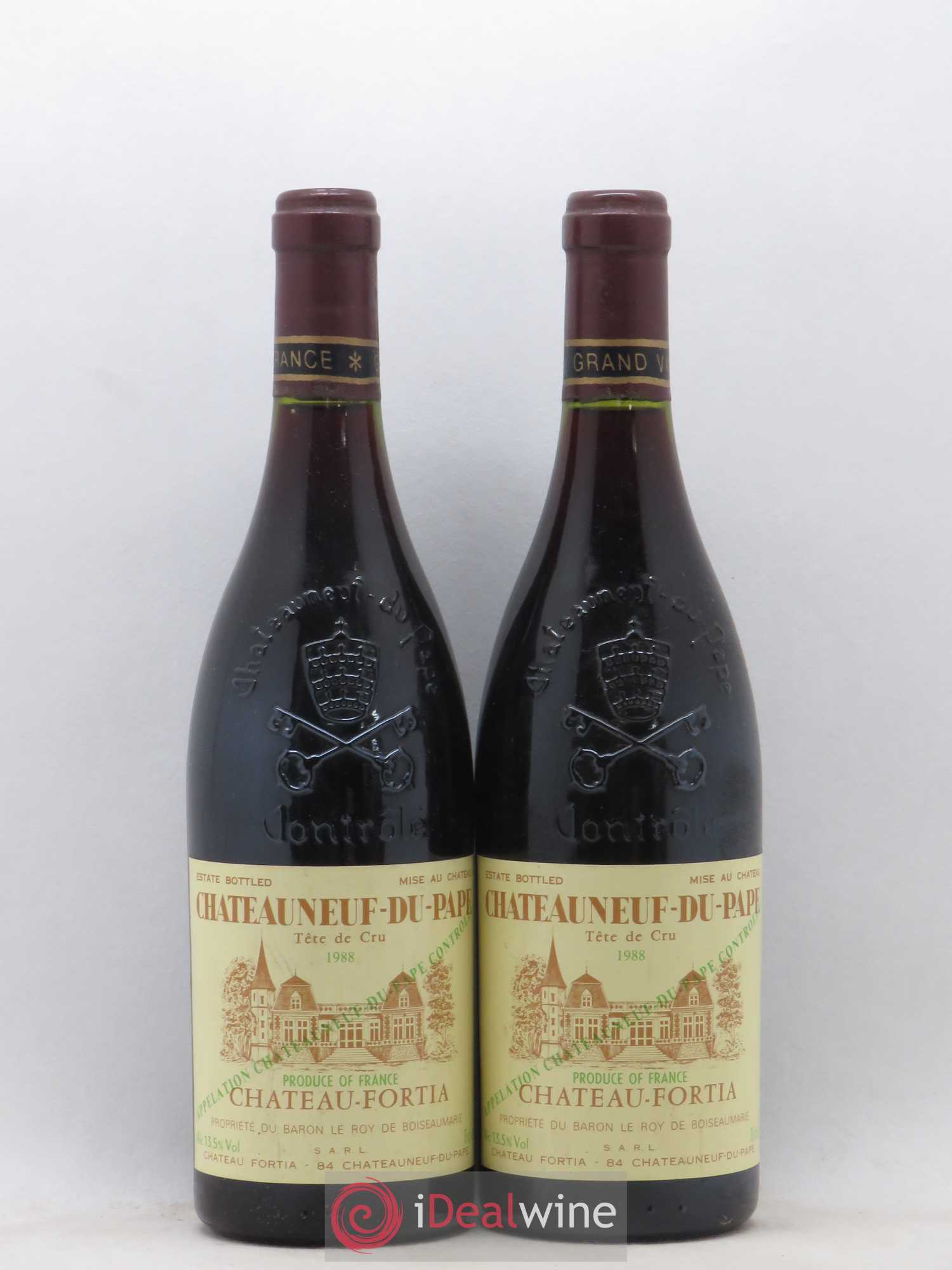 Châteauneuf-du-Pape Château Fortia Tete de Cru 1988 - Lot de 2 bouteilles - 0
