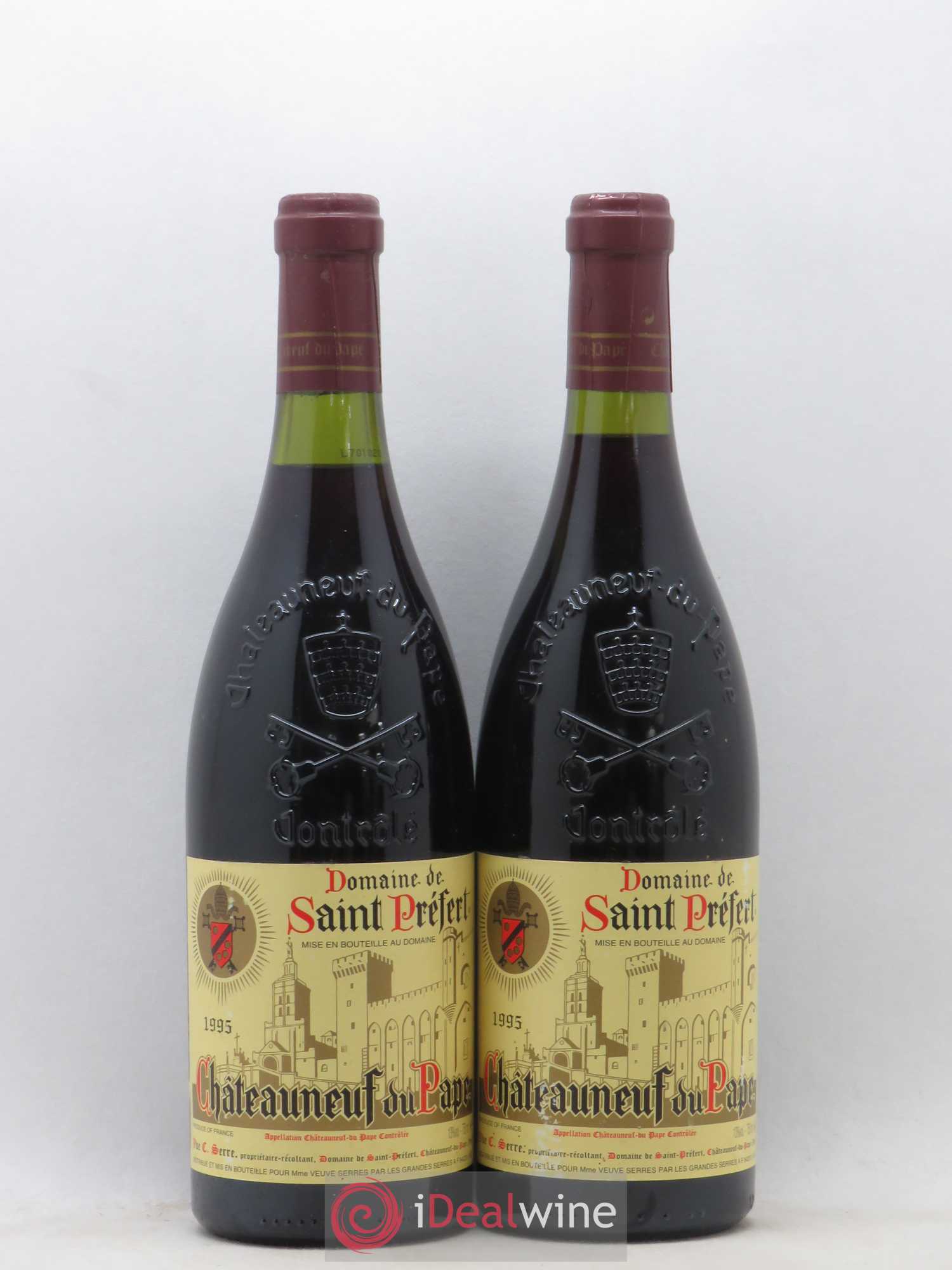 Châteauneuf-du-Pape Domaine Saint-Préfert 1995 - Lot de 2 bouteilles - 0