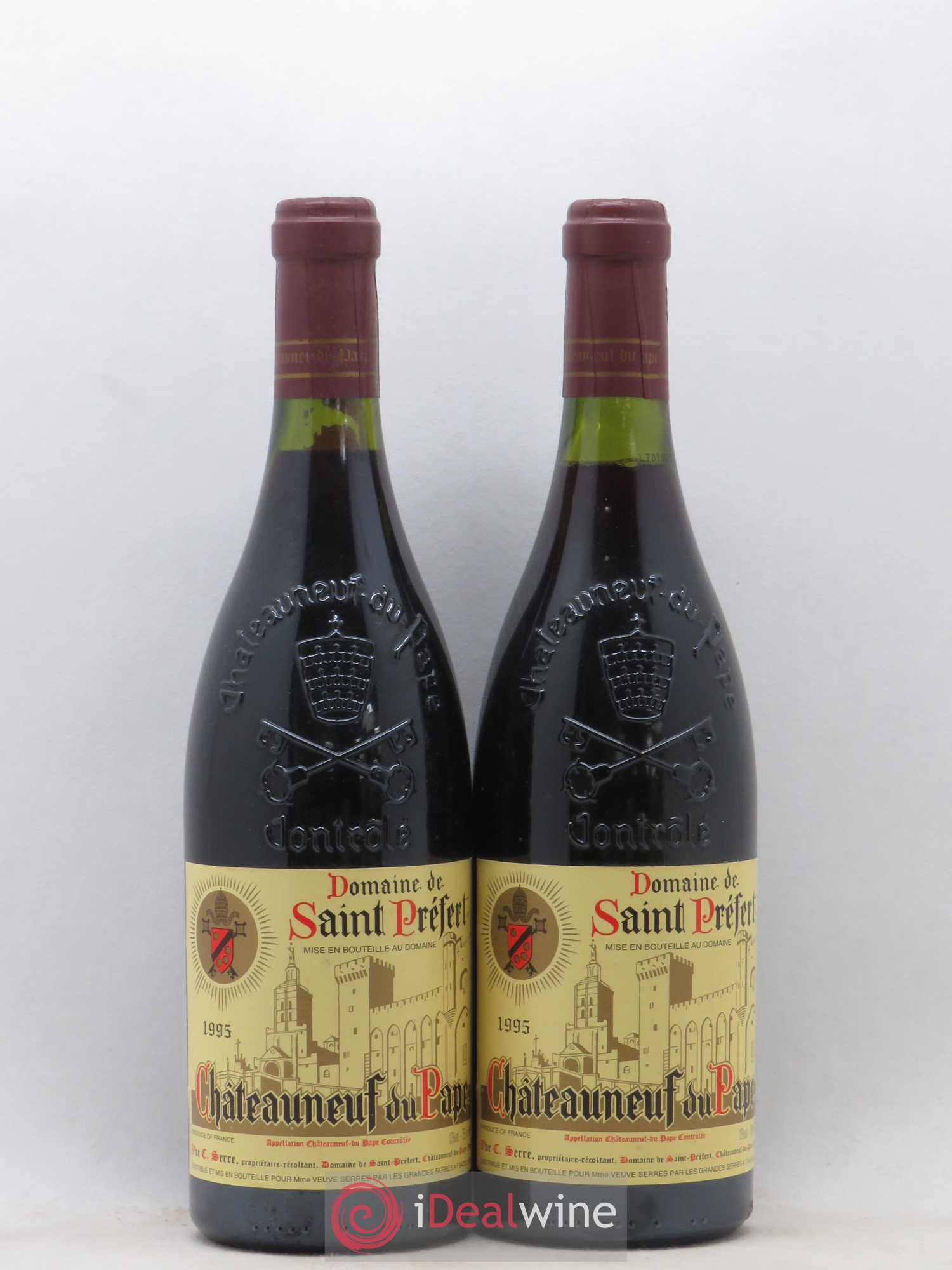 Châteauneuf-du-Pape Domaine Saint-Préfert 1995 - Lot de 2 bouteilles - 0