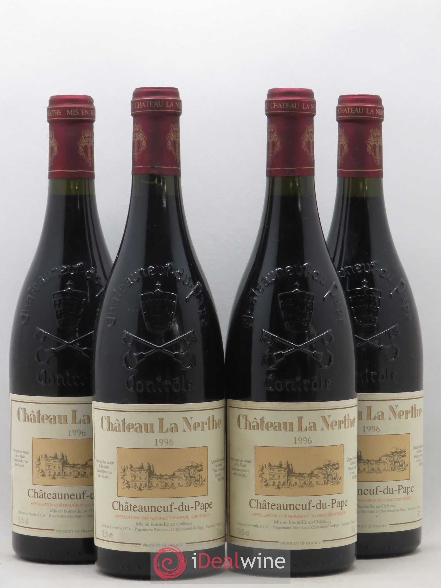 Châteauneuf-du-Pape Château la Nerthe Famille Richard 1996 - Lot de 4 bouteilles - 0