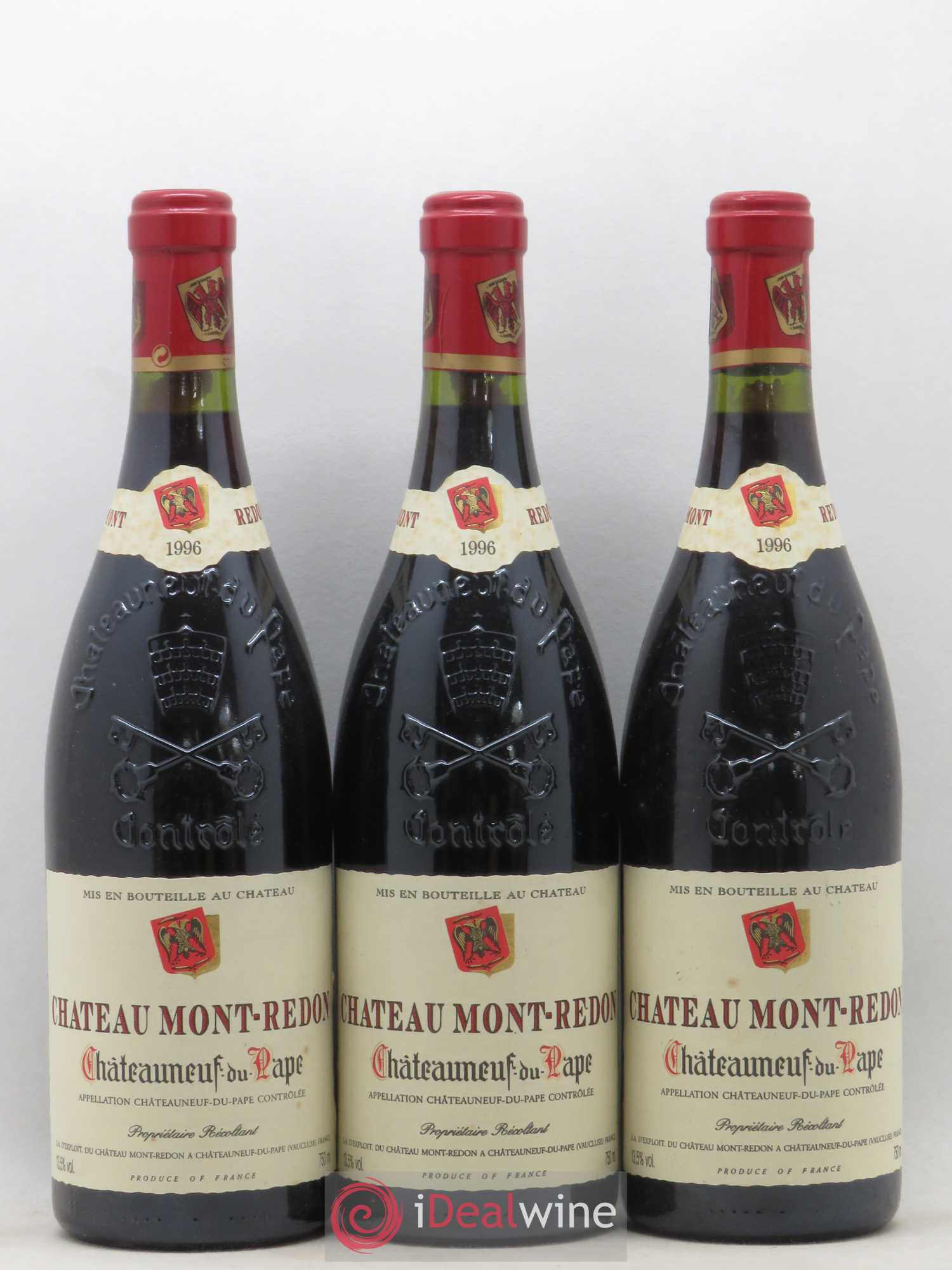 Châteauneuf-du-Pape Château Mont-Redon Famille Abeille-Fabre 1996 - Lot de 3 bouteilles - 0