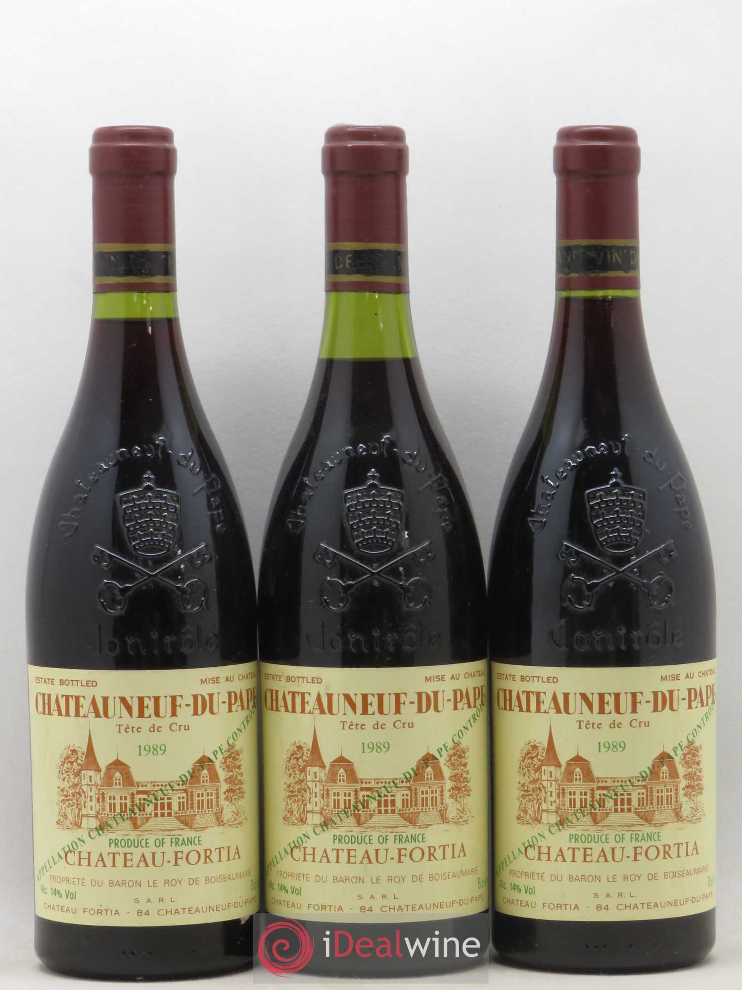 Châteauneuf-du-Pape Château Fortia Tete de Cru 1989 - Lot de 3 bouteilles - 0