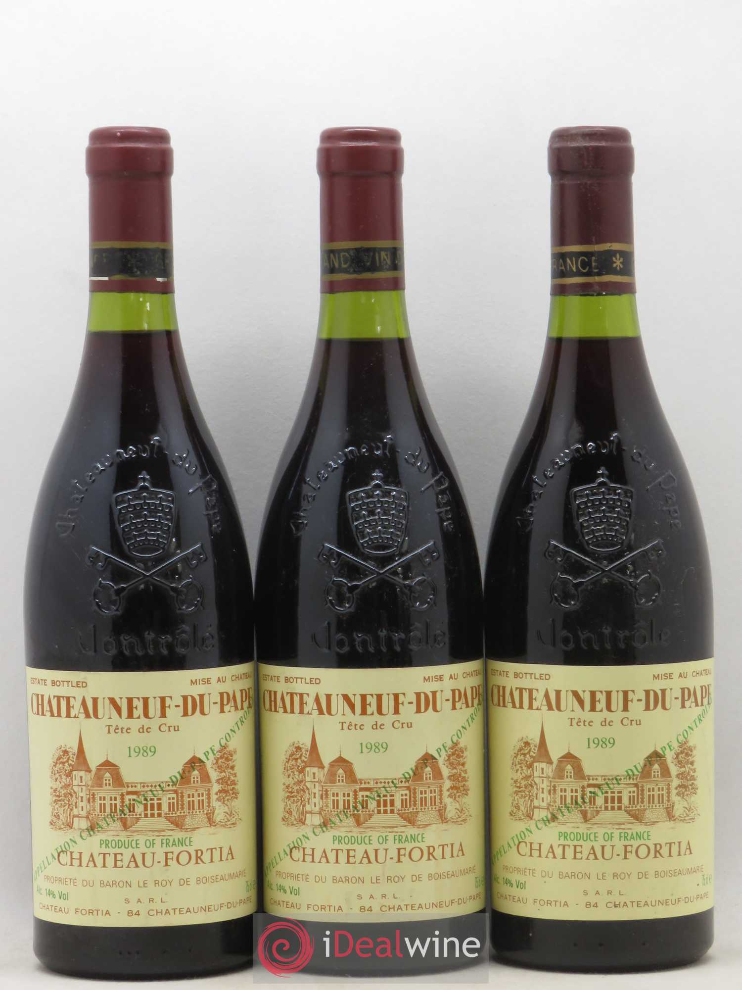 Châteauneuf-du-Pape Château Fortia Tete de Cru 1989 - Lot de 3 bouteilles - 0