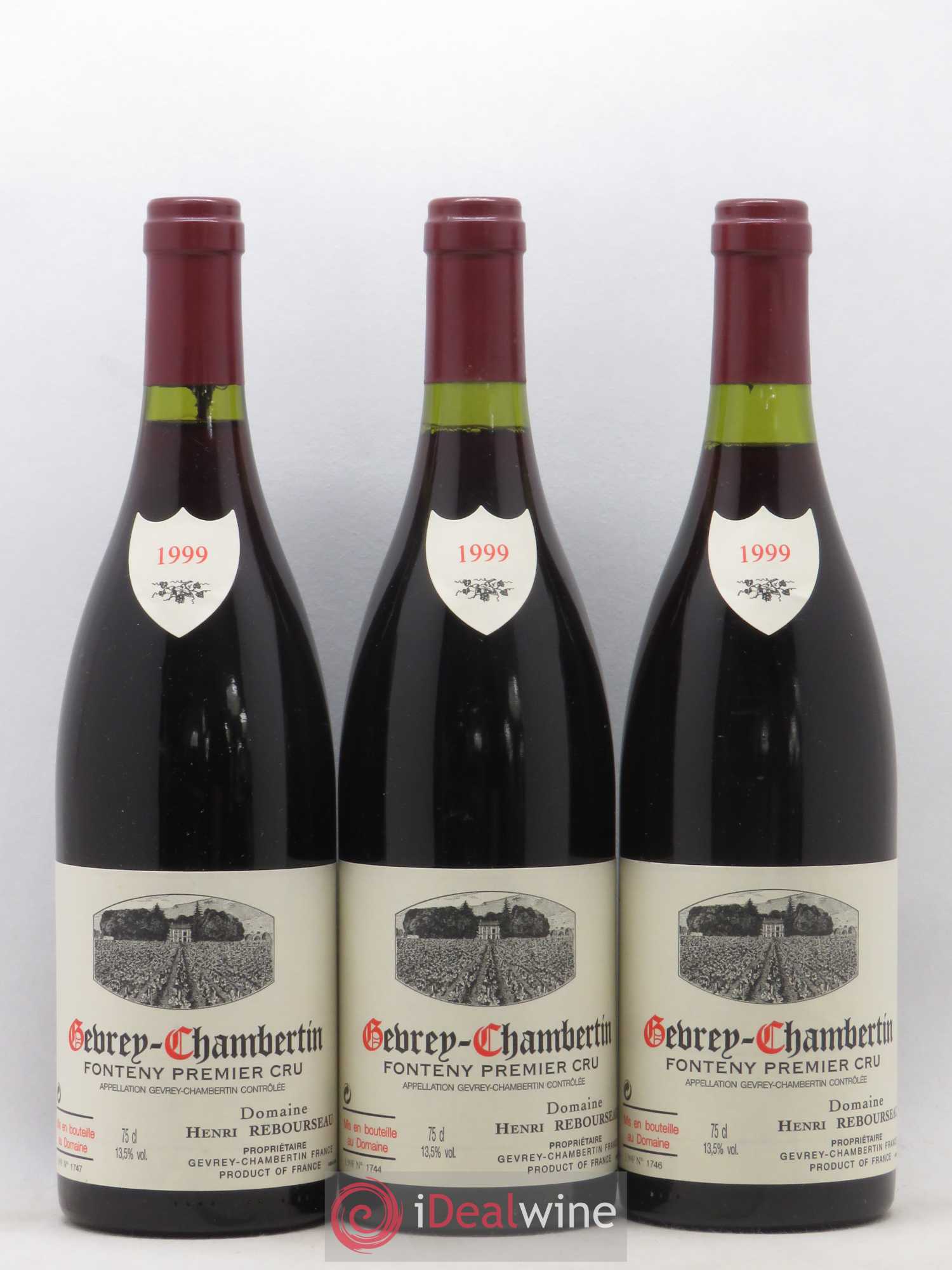 Gevrey-Chambertin 1er Cru Fonteny Henri Rebourseau (Domaine) 1999 - Lot de 3 bouteilles - 0
