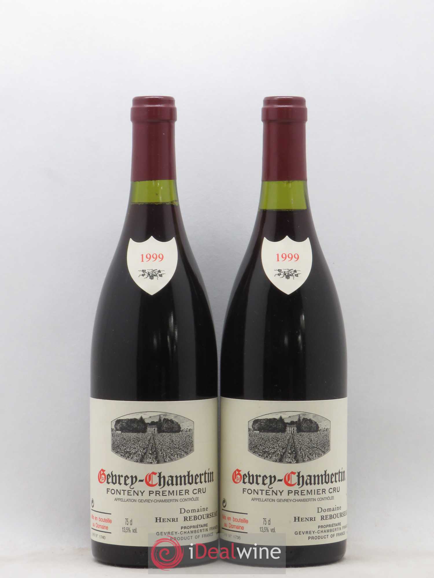 Gevrey-Chambertin 1er Cru Fonteny Henri Rebourseau (Domaine) 1999 - Lot de 2 bouteilles - 0