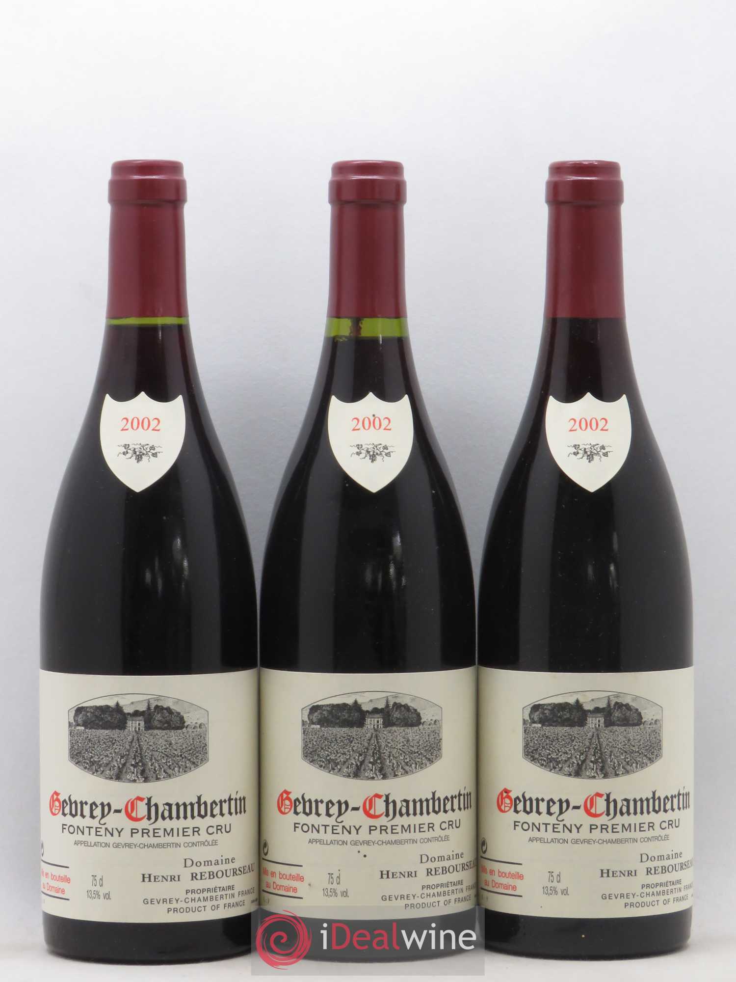 Gevrey-Chambertin 1er Cru Fonteny Henri Rebourseau (Domaine) 2002 - Lot de 3 bouteilles - 0