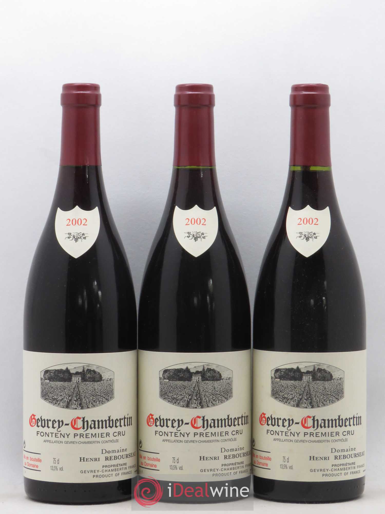 Gevrey-Chambertin 1er Cru Fonteny Henri Rebourseau (Domaine) 2002 - Lot de 3 bouteilles - 0