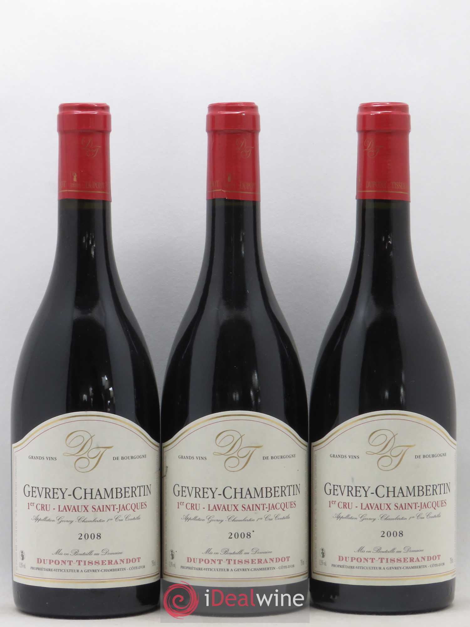 Gevrey-Chambertin 1er Cru Lavaux Saint-Jacques Dupont-Tisserandot (Domaine) 2008 - Lot de 3 bouteilles - 0