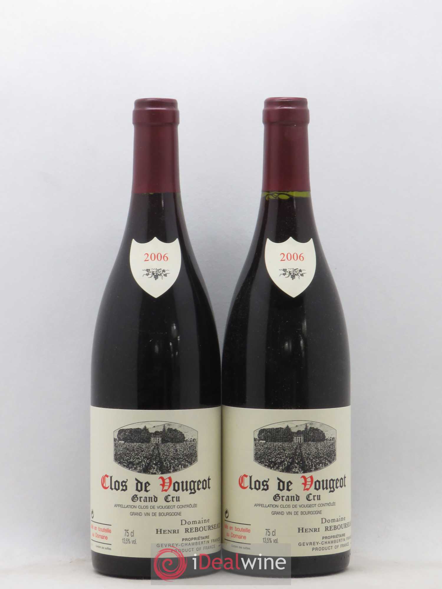 Clos de Vougeot Grand Cru Henri Rebourseau (Domaine) 2006 - Lot de 2 bouteilles - 0