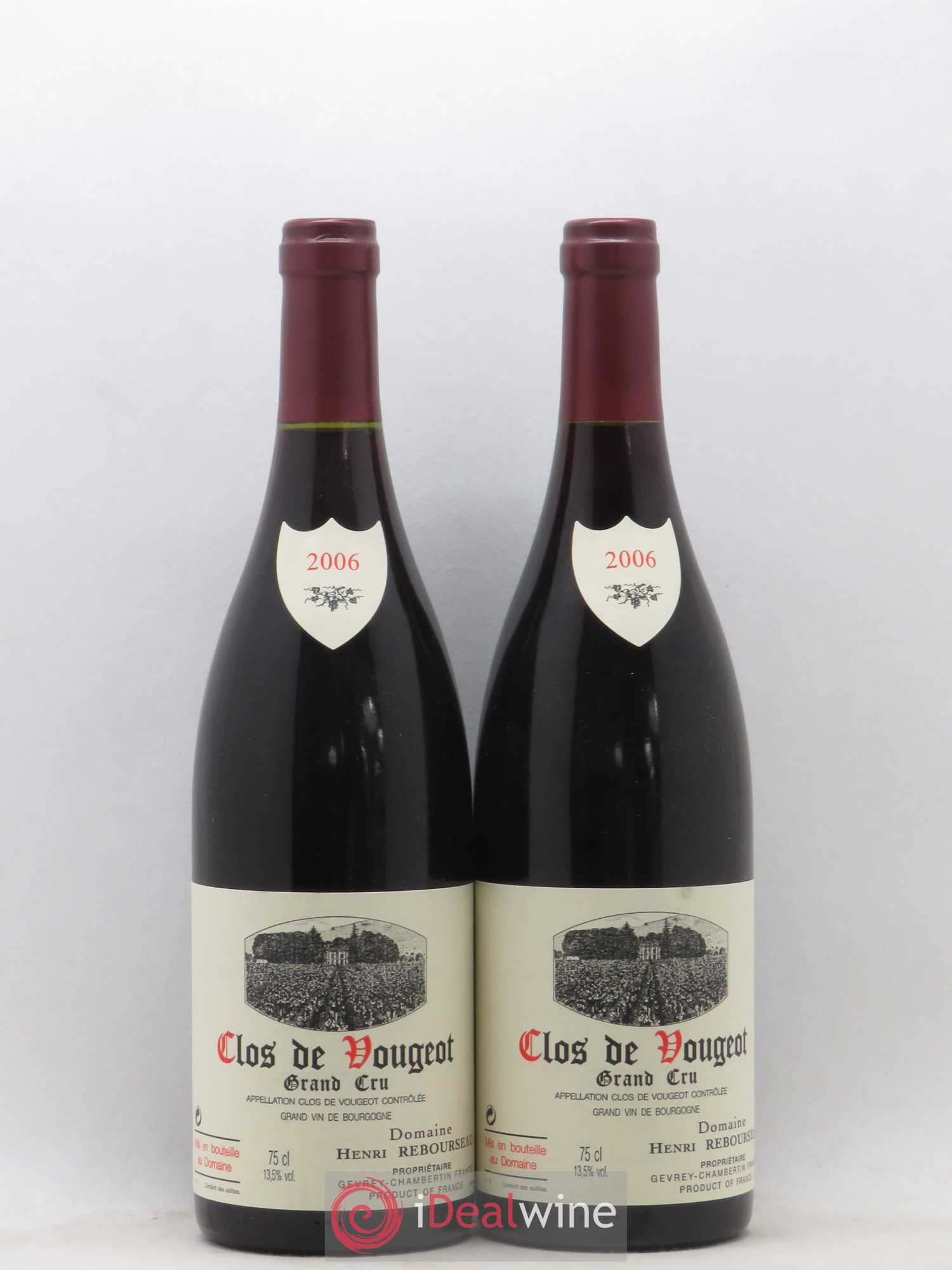 Clos de Vougeot Grand Cru Henri Rebourseau (Domaine) 2006 - Lot de 2 bouteilles - 0