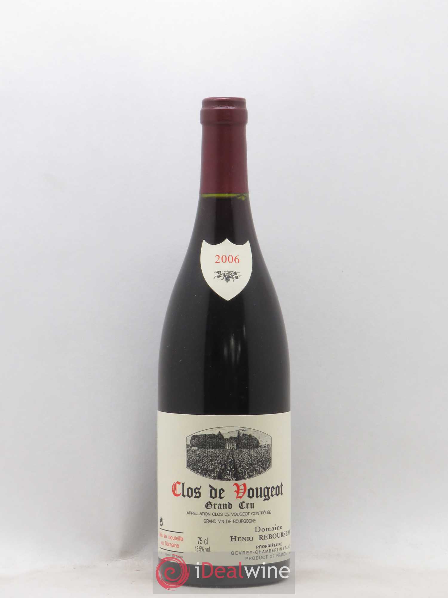 Clos de Vougeot Grand Cru Henri Rebourseau (Domaine) 2006 - Lot de 1 bouteille - 0