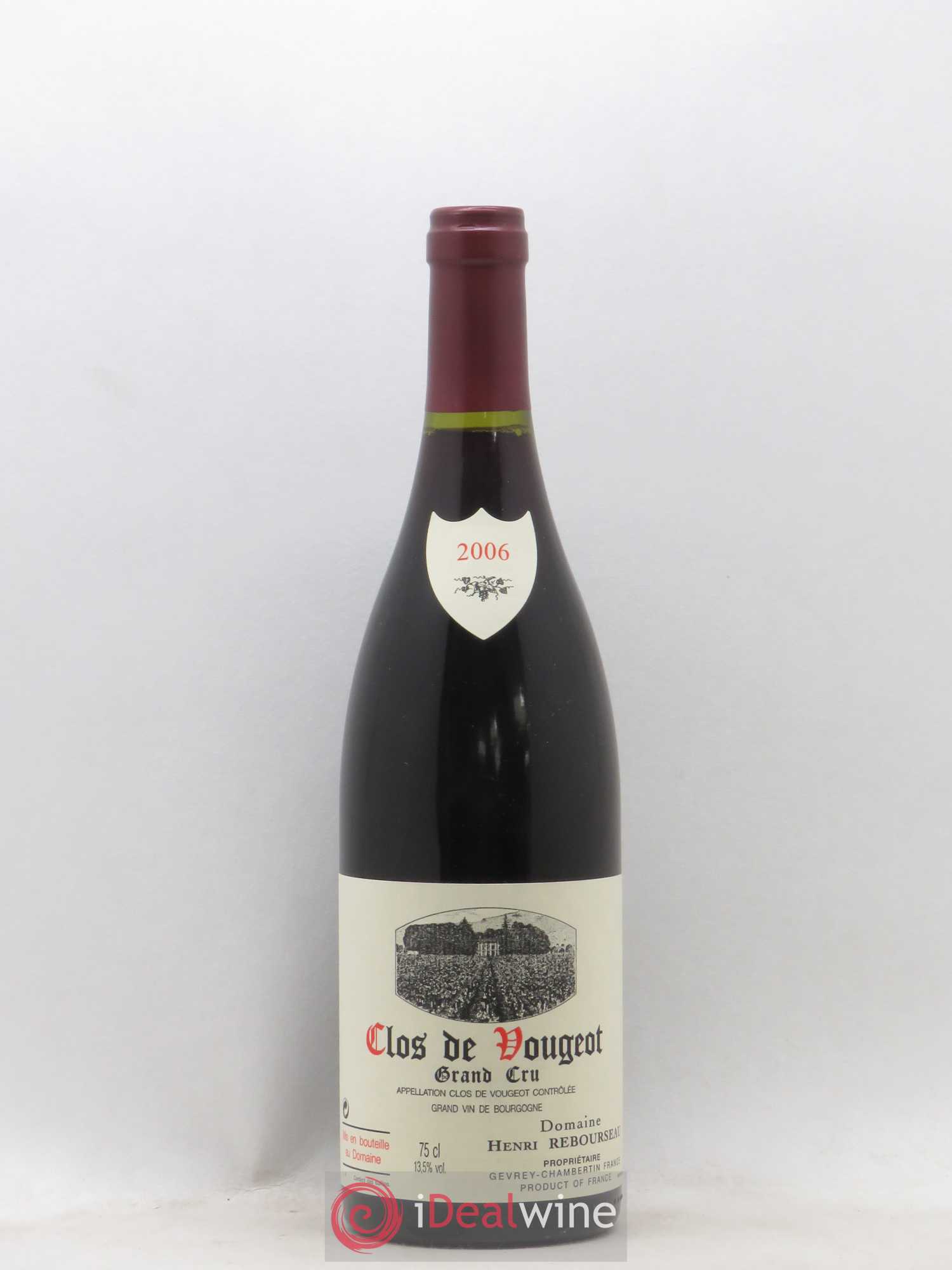 Clos de Vougeot Grand Cru Henri Rebourseau (Domaine) 2006 - Lot de 1 bouteille - 0