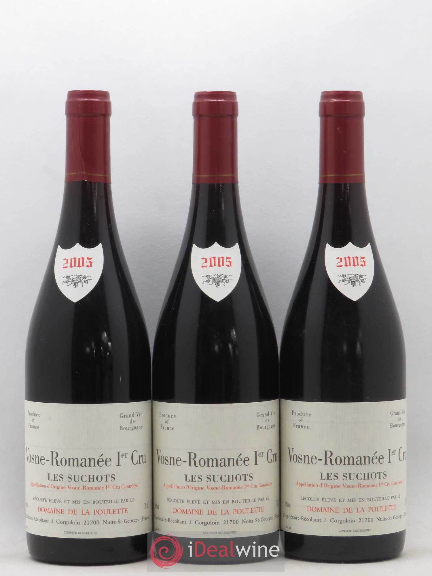 Vosne-Romanée 1er Cru Les Suchots Domaine de La Poulette 2005 - Lot de 3 bouteilles - 0
