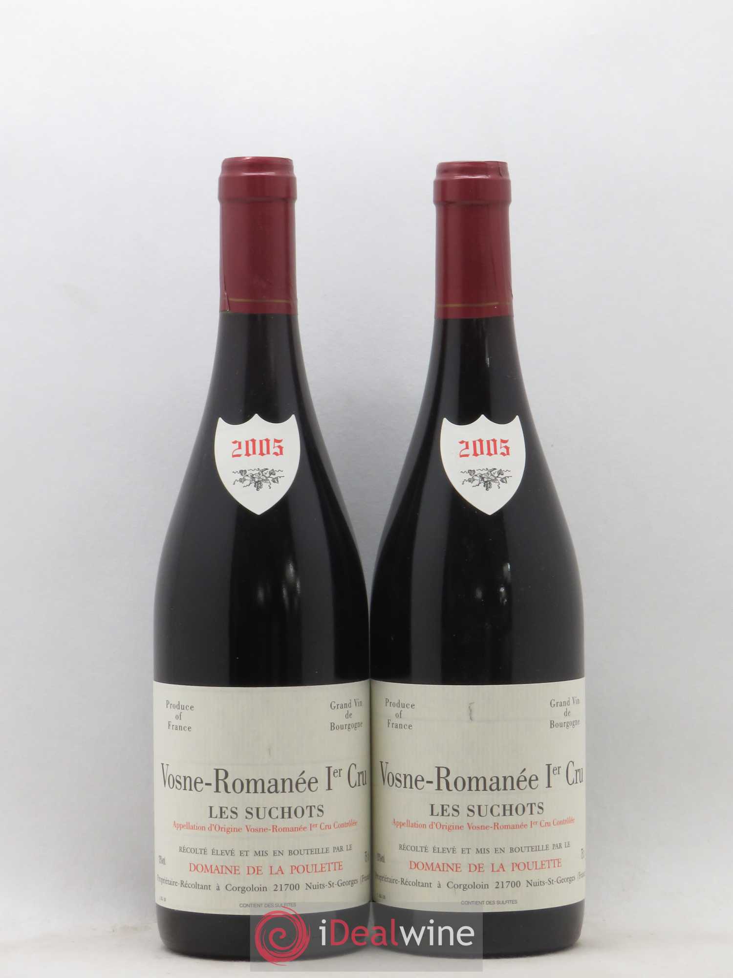 Vosne-Romanée 1er Cru Les Suchots Domaine de La Poulette 2005 - Lot de 2 bouteilles - 0