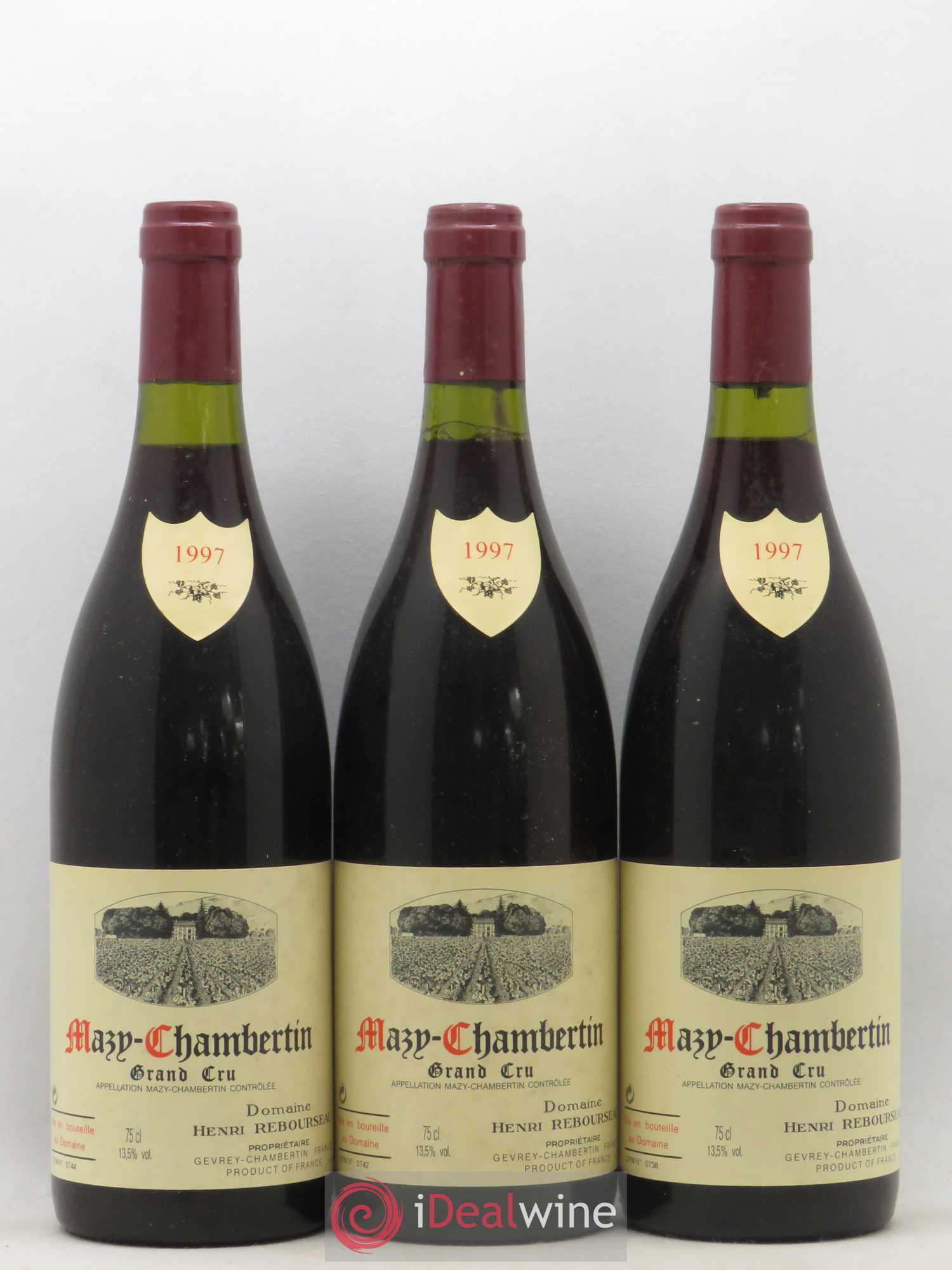 Mazis-Chambertin Grand Cru Henri Rebourseau 1997 - Lot de 3 bouteilles - 0