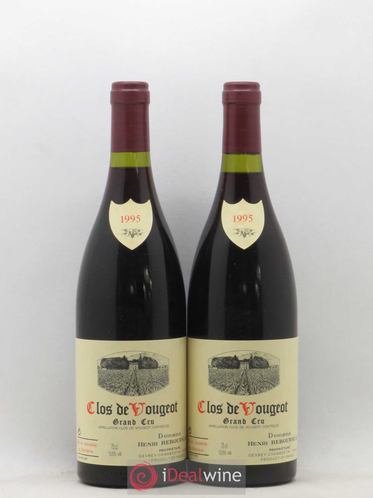 Clos de Vougeot Grand Cru Henri Rebourseau (Domaine) 1995 - Lot de 2 bouteilles - 0