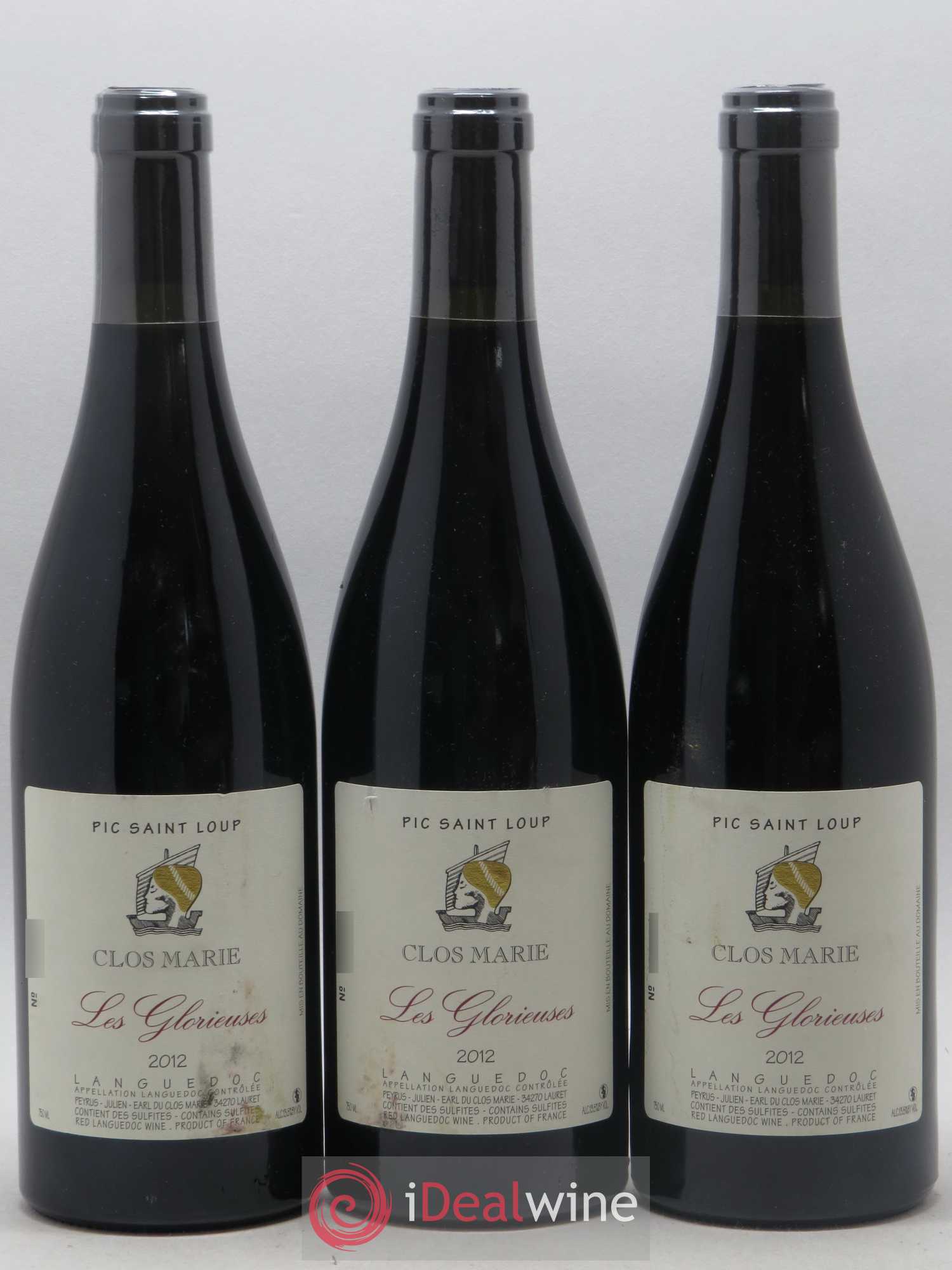 Pic Saint-Loup Clos Marie Les Glorieuses Christophe Peyrus et Françoise Julien 2012 - Lot de 3 bouteilles - 0