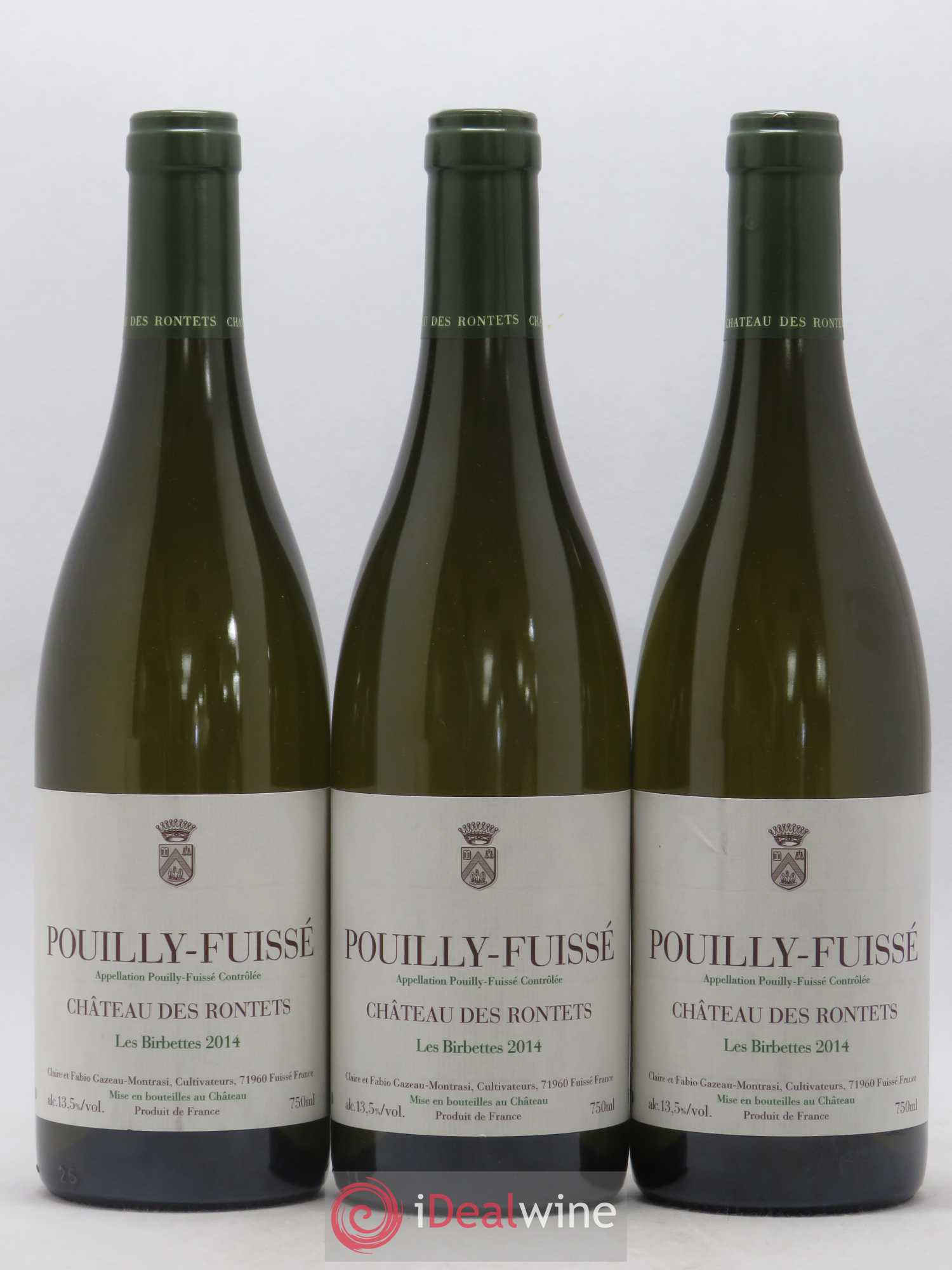 Pouilly-Fuissé Les Birbettes Château des Rontets 2014 - Lot de 3 bouteilles - 0