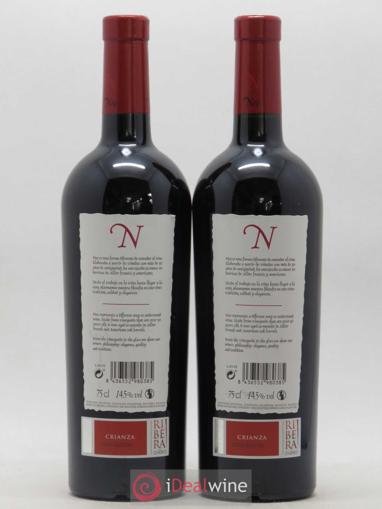Ribera Del Duero DO Crianza Neo 2011 - Lot of 2 bottles - 1